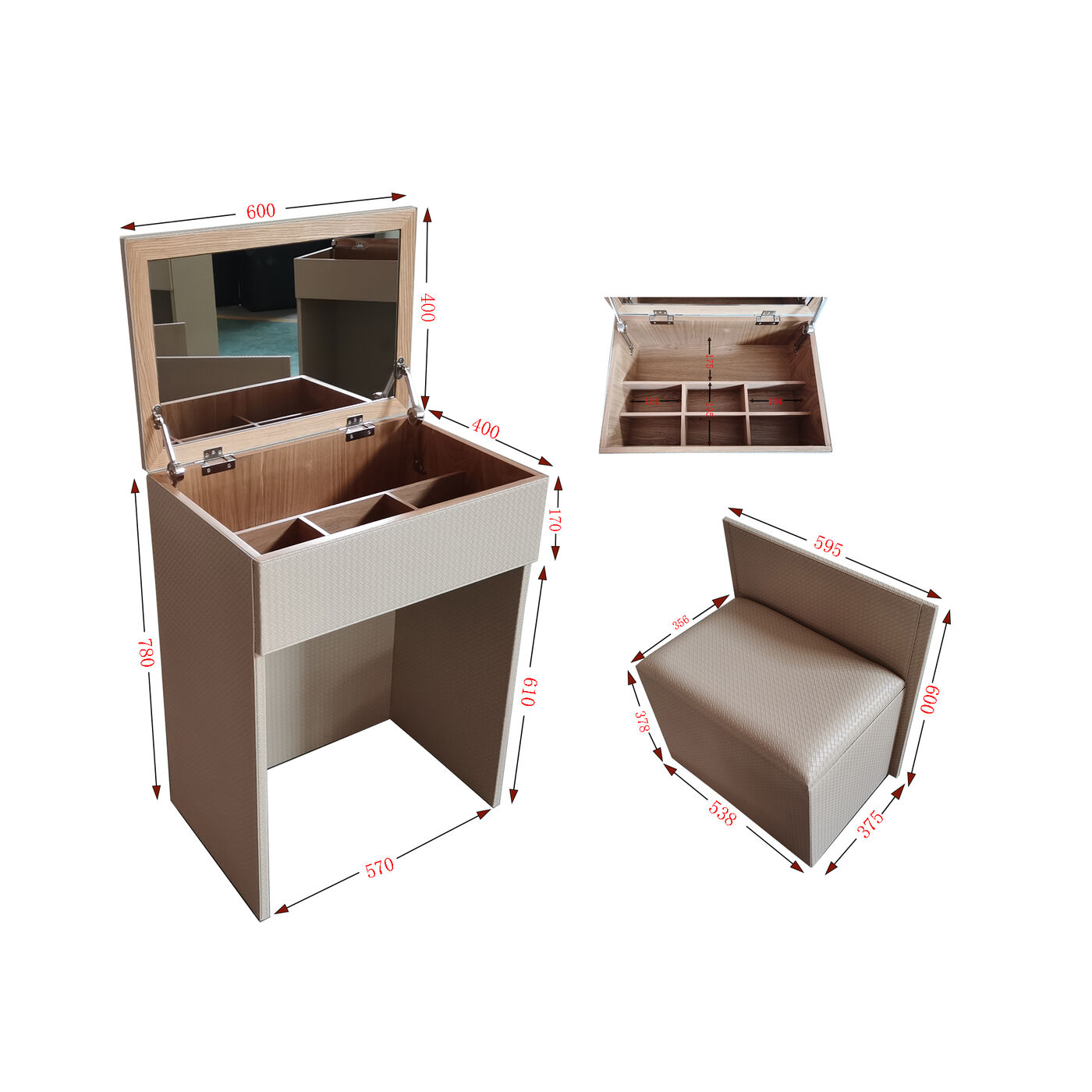 Столик для макияжа Make Up Small Venezia Cream 60cm