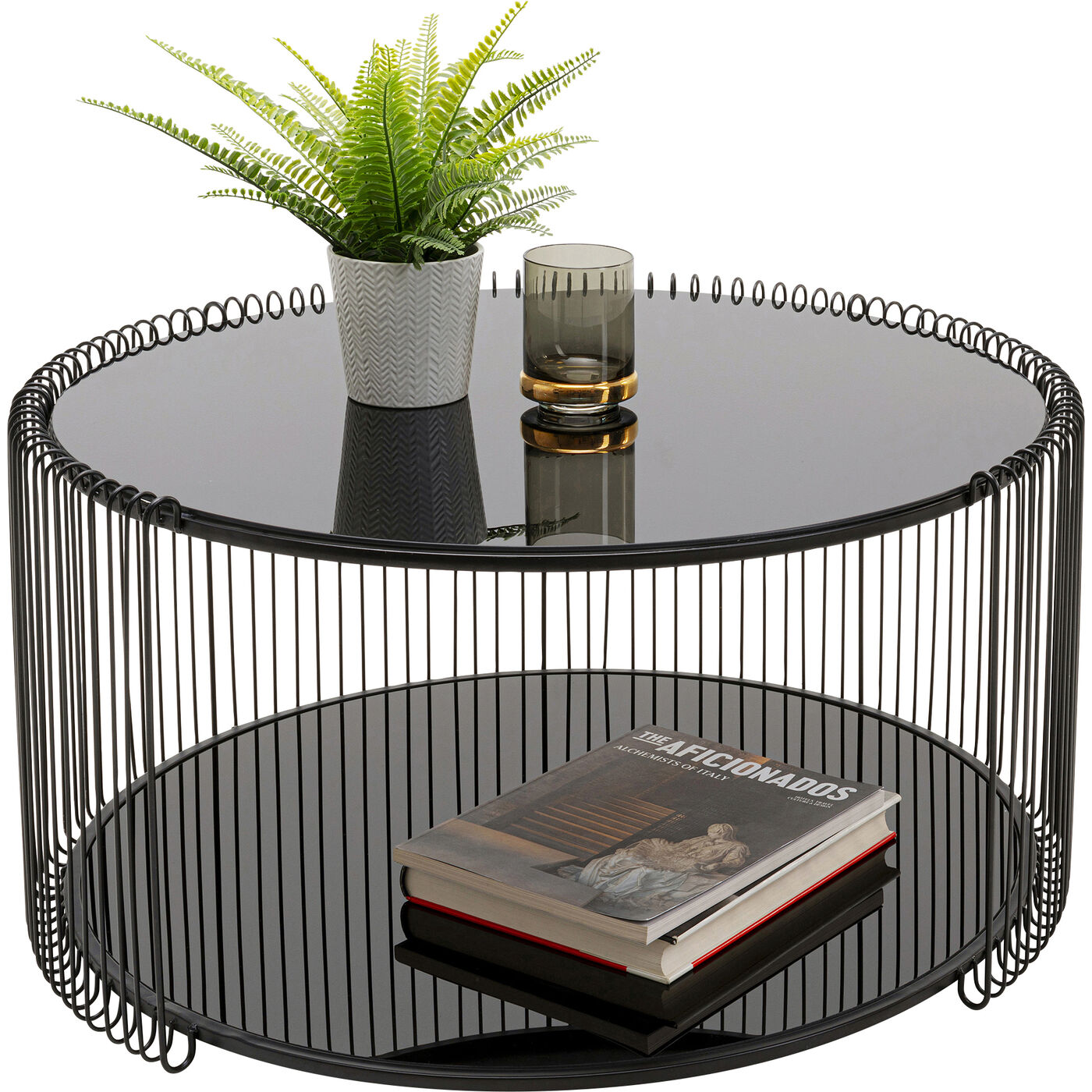 Стол кофейный Wire Double Black Ø80cm