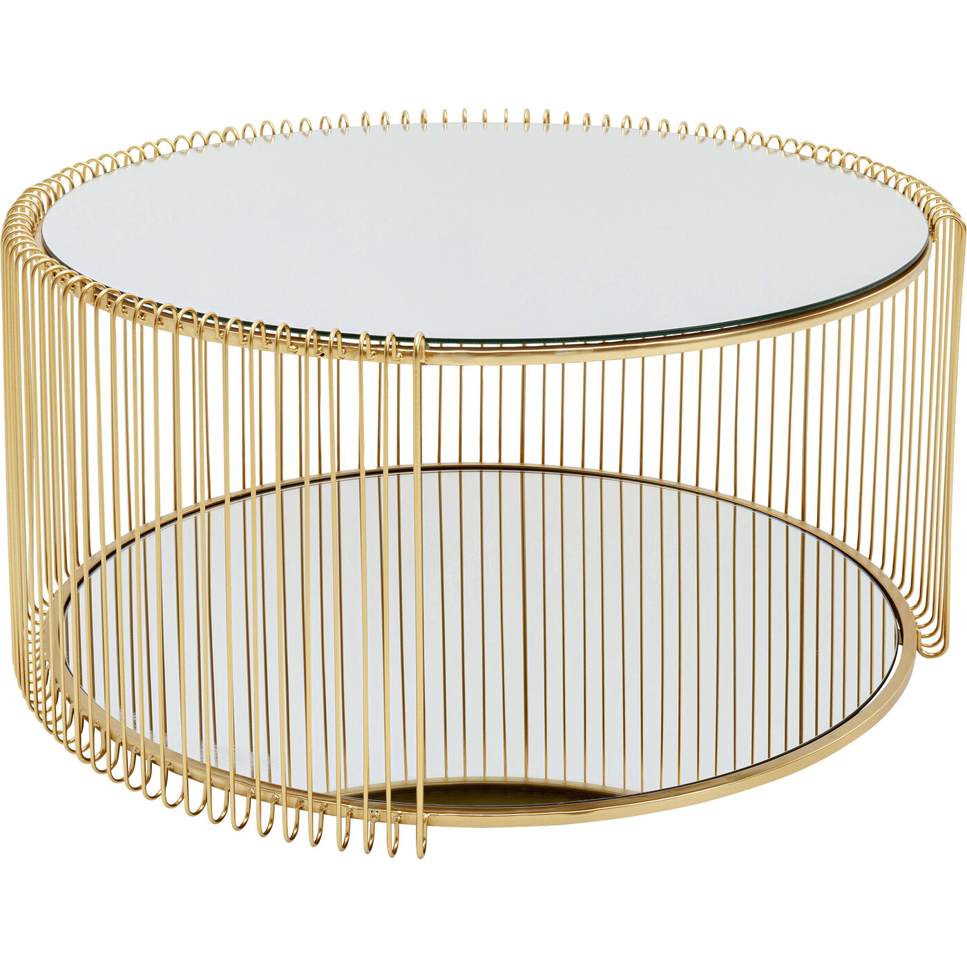 Стол кофейный Wire Double Brass Ø80cm