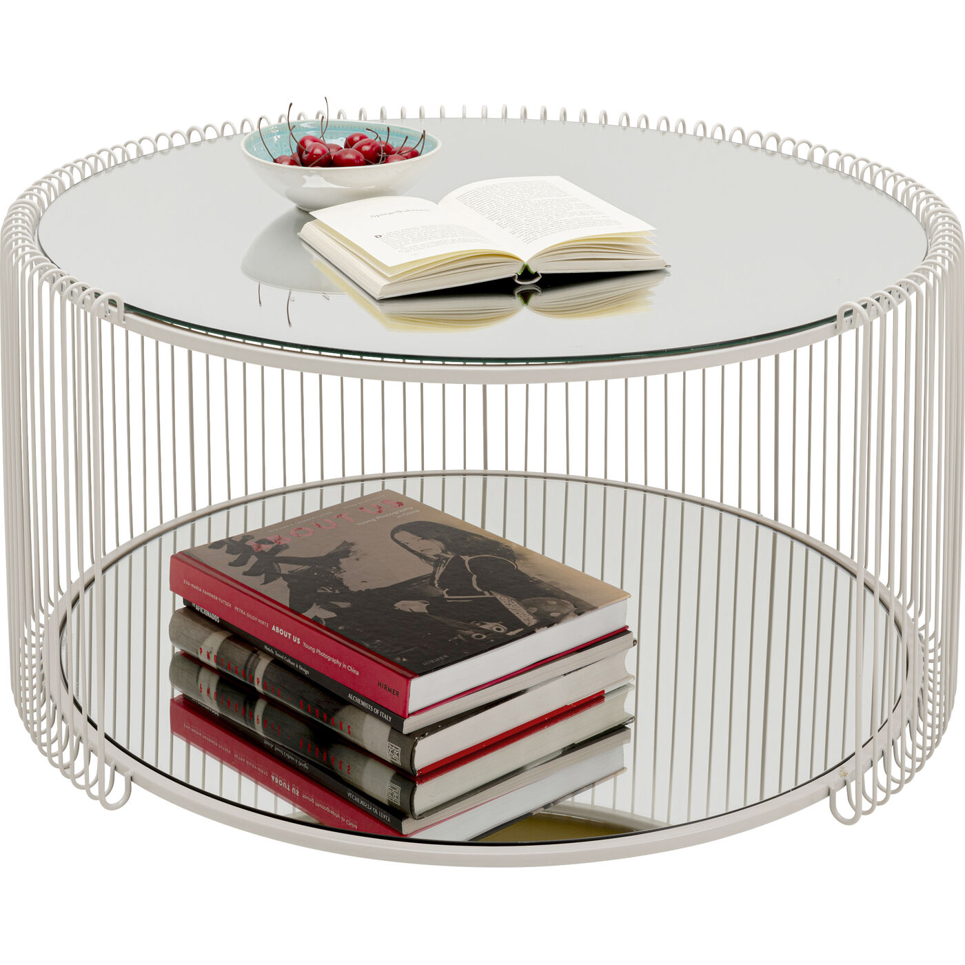 Стол кофейный Wire Double Cream Ø80cm
