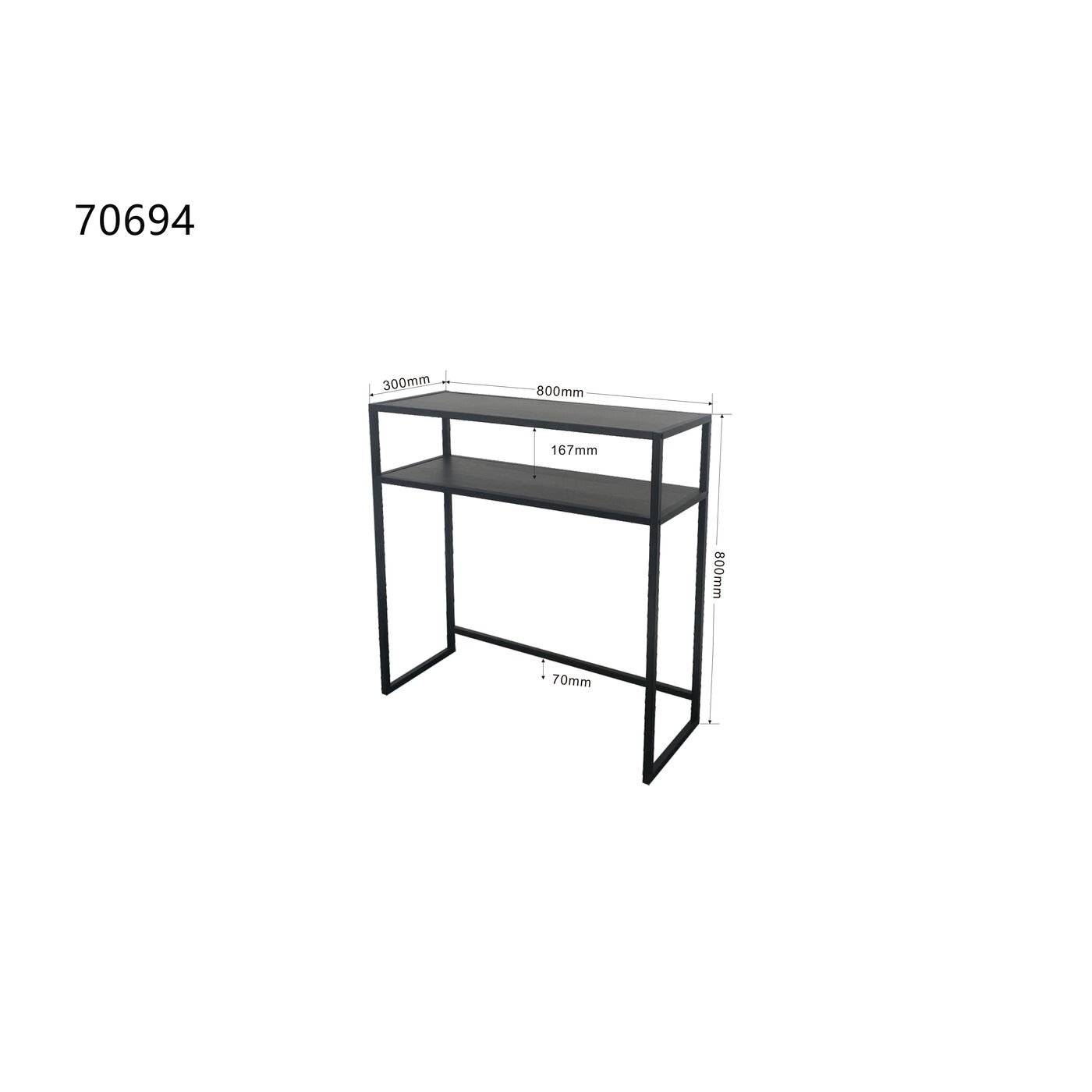 Консоль Loftie Black 80x80cm