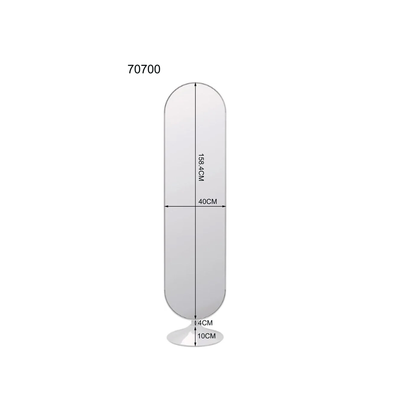 Зеркало напольное Curve Greige 38x172cm