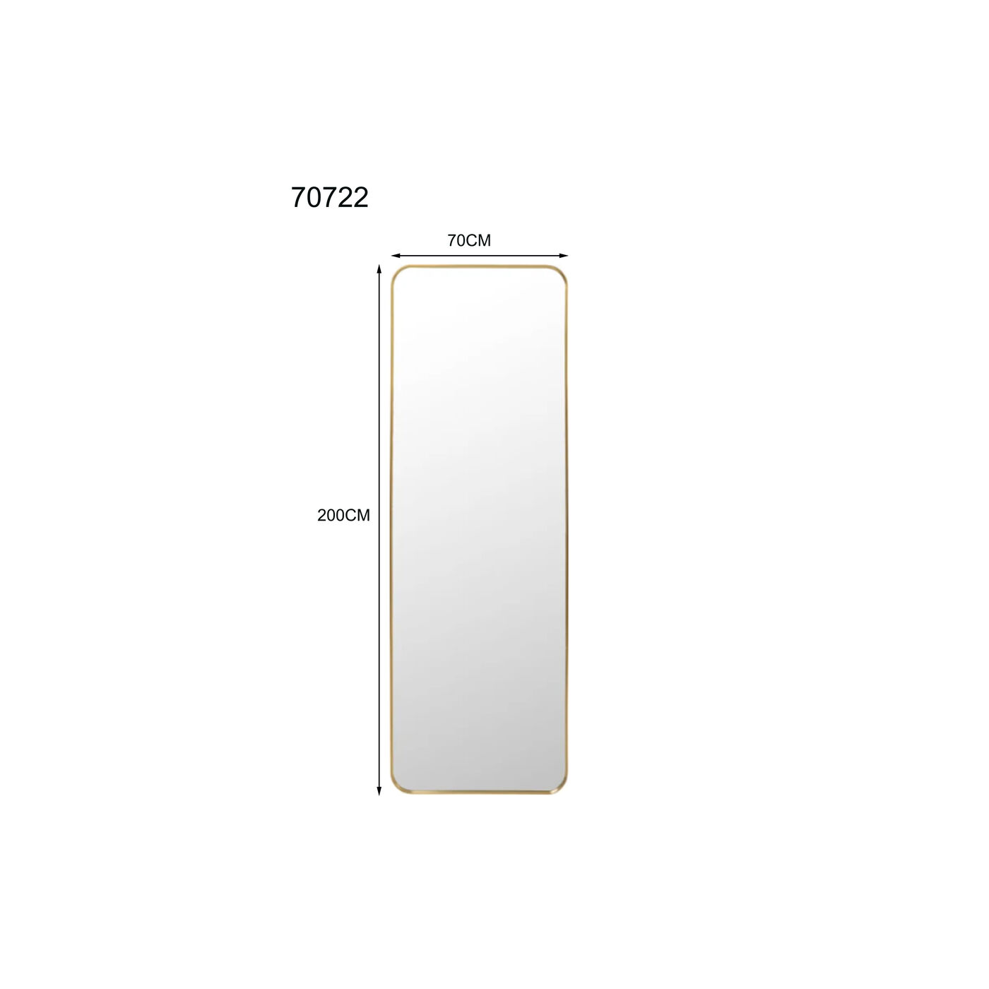 Зеркало настенное Simply Brass 70x200cm