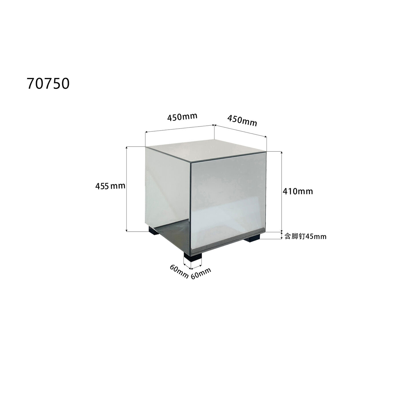 Стол приставной Luxy Drawer 45x45cm