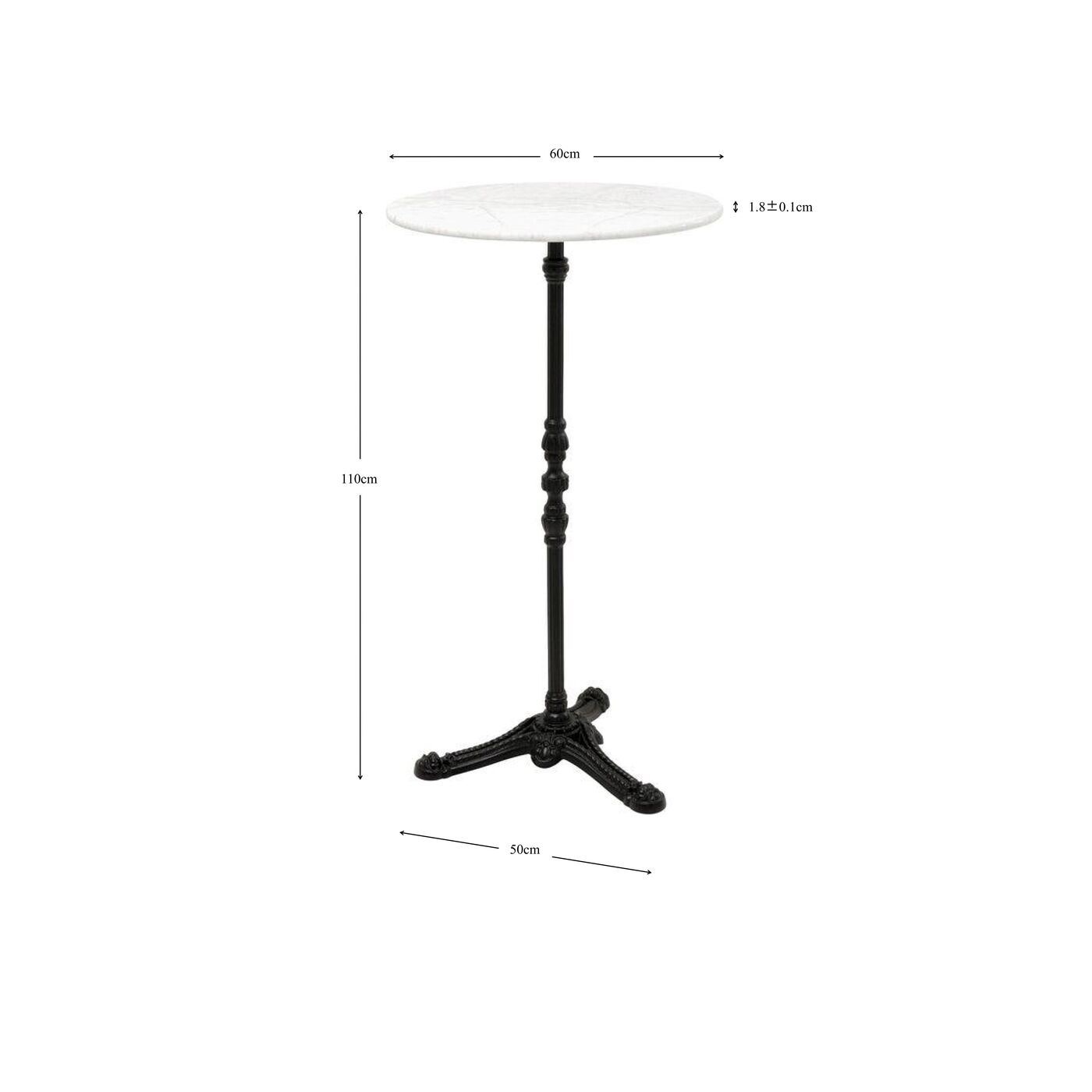 Стол барный Kaffeehaus White Ø60cm