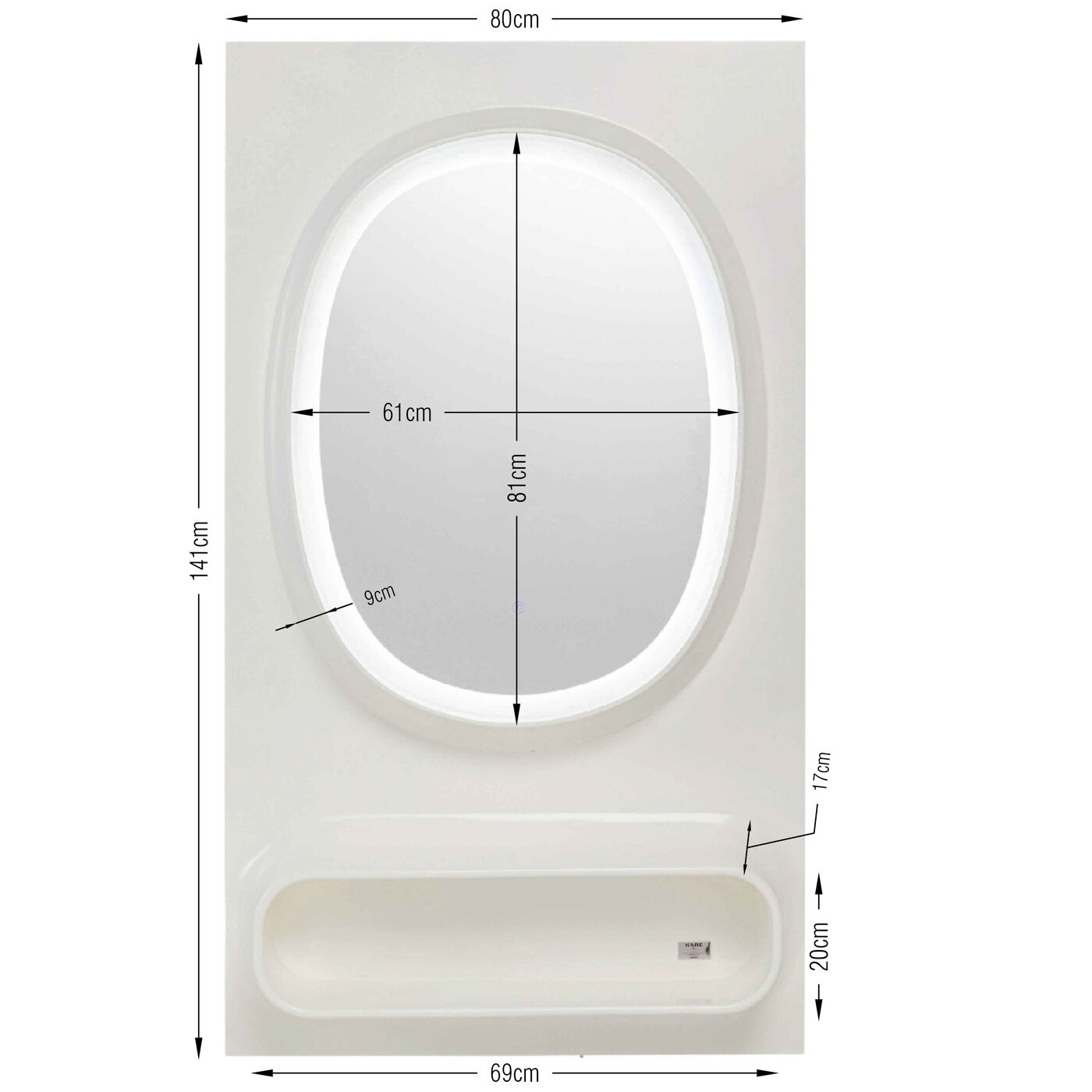 Зеркало настенное  KARE x Karim Rashid Aero LED White 80x141 см