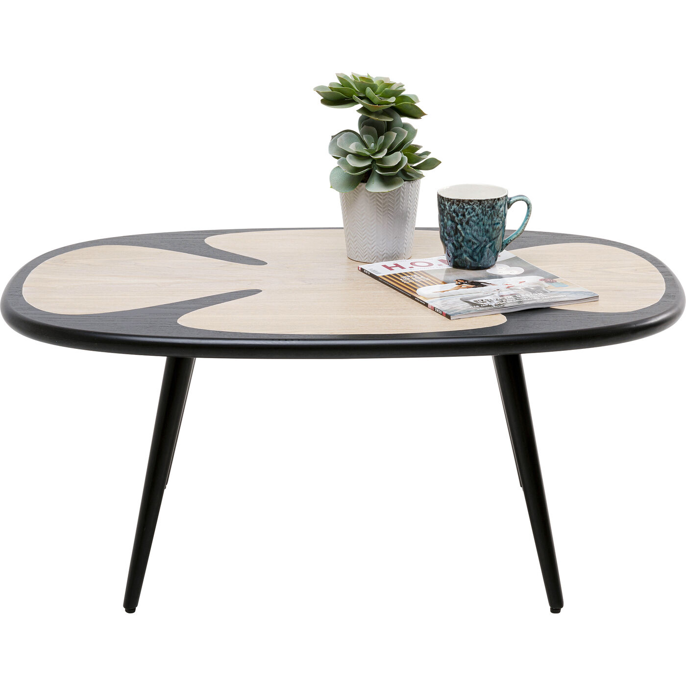 Стол кофейный KARE x Karim Rashid Petal Nature Black 90x60 см