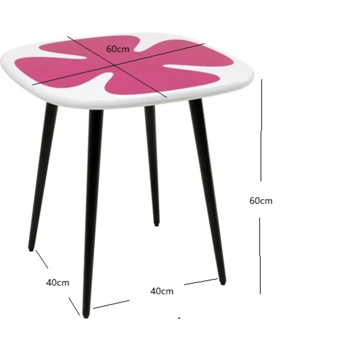 Стол приставной KARE x Karim Rashid Petal Pink 60x60 см