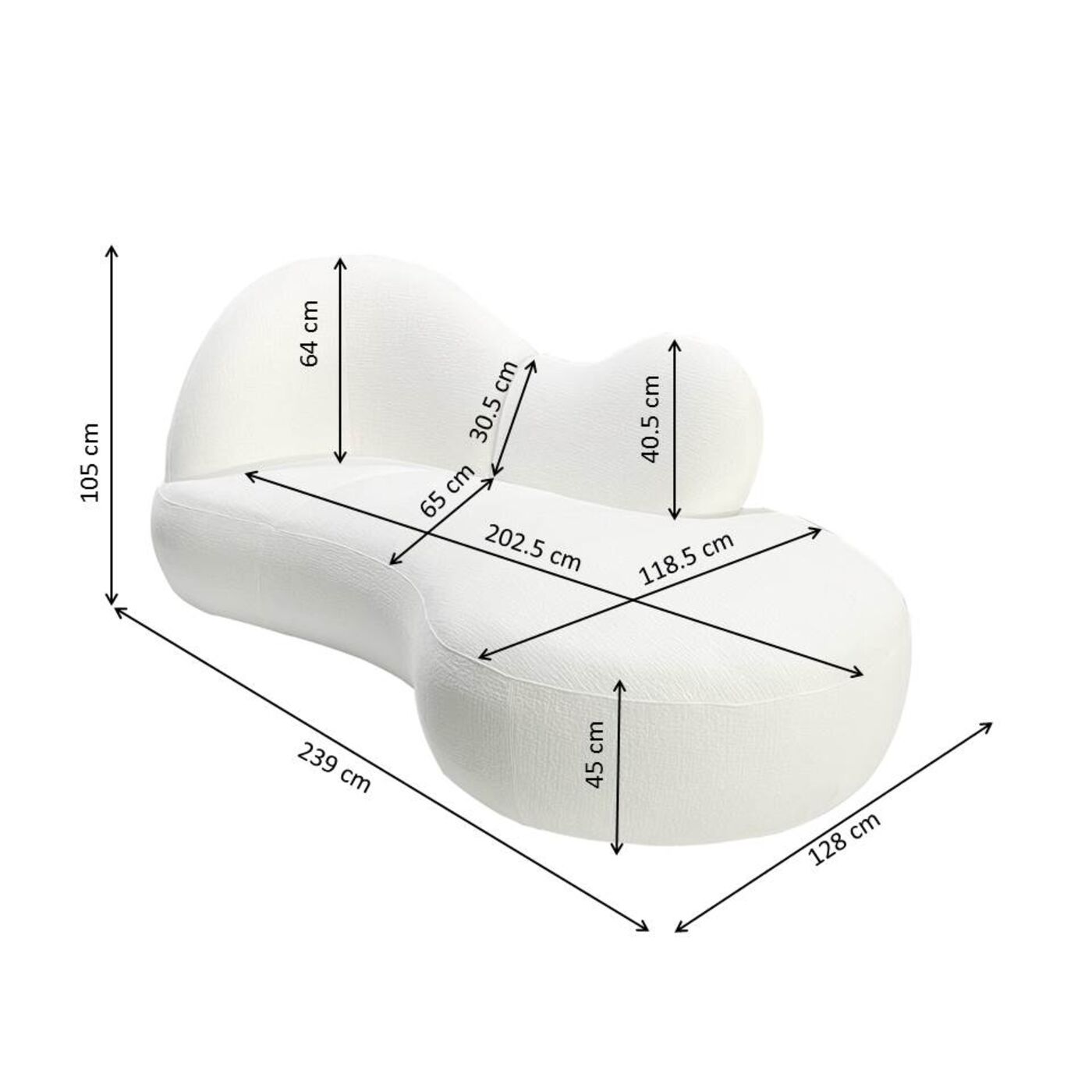 Диван KARE x Karim Rashid Cloud Nest White 245 см