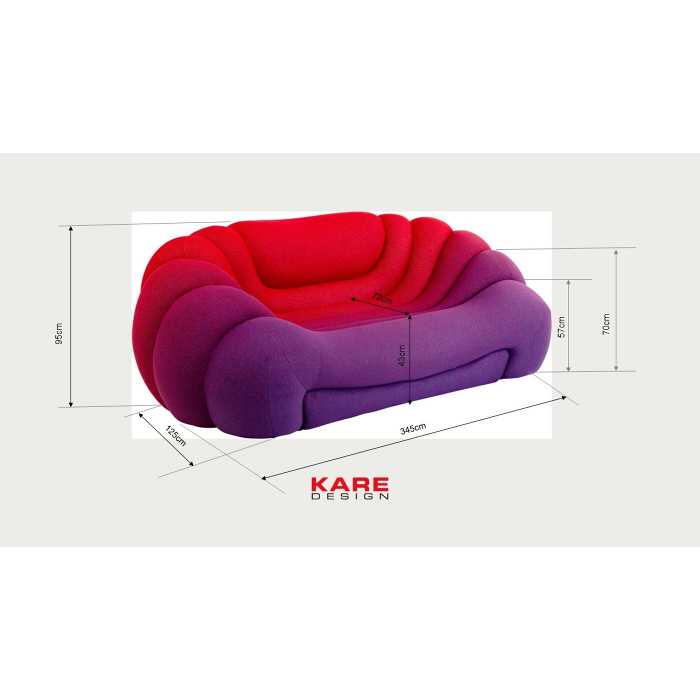 Диван KARE x Karim Rashid Dreamscape Sunset 324 см
