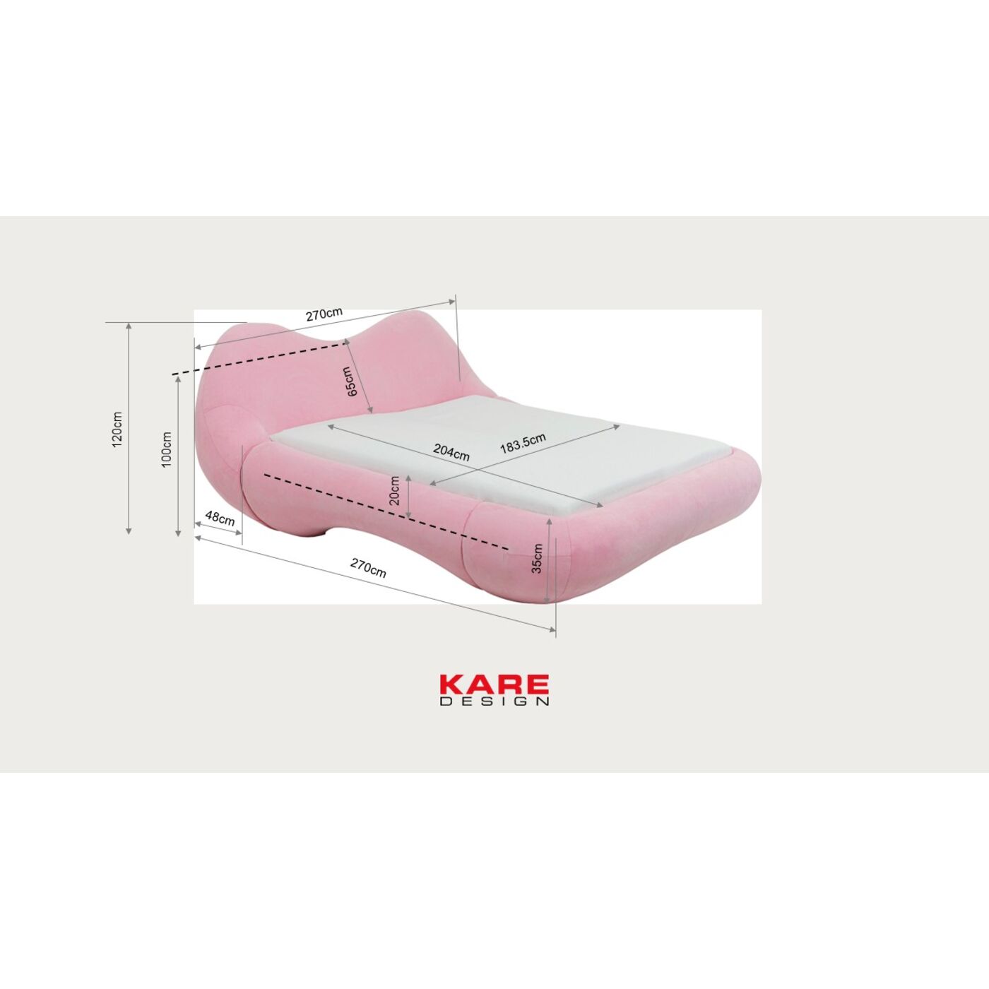 Кровать KARE x Karim Rashid Fluid Dreams Pink 180x200 см