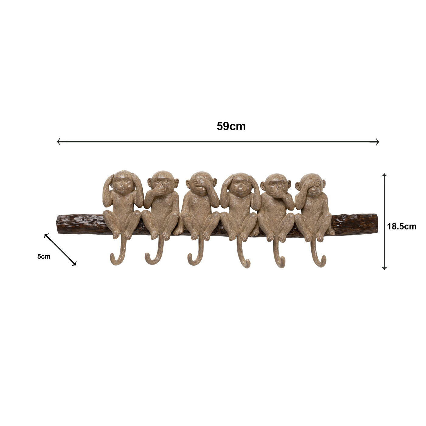 Вешалка настенная Six Monkeys 59cm