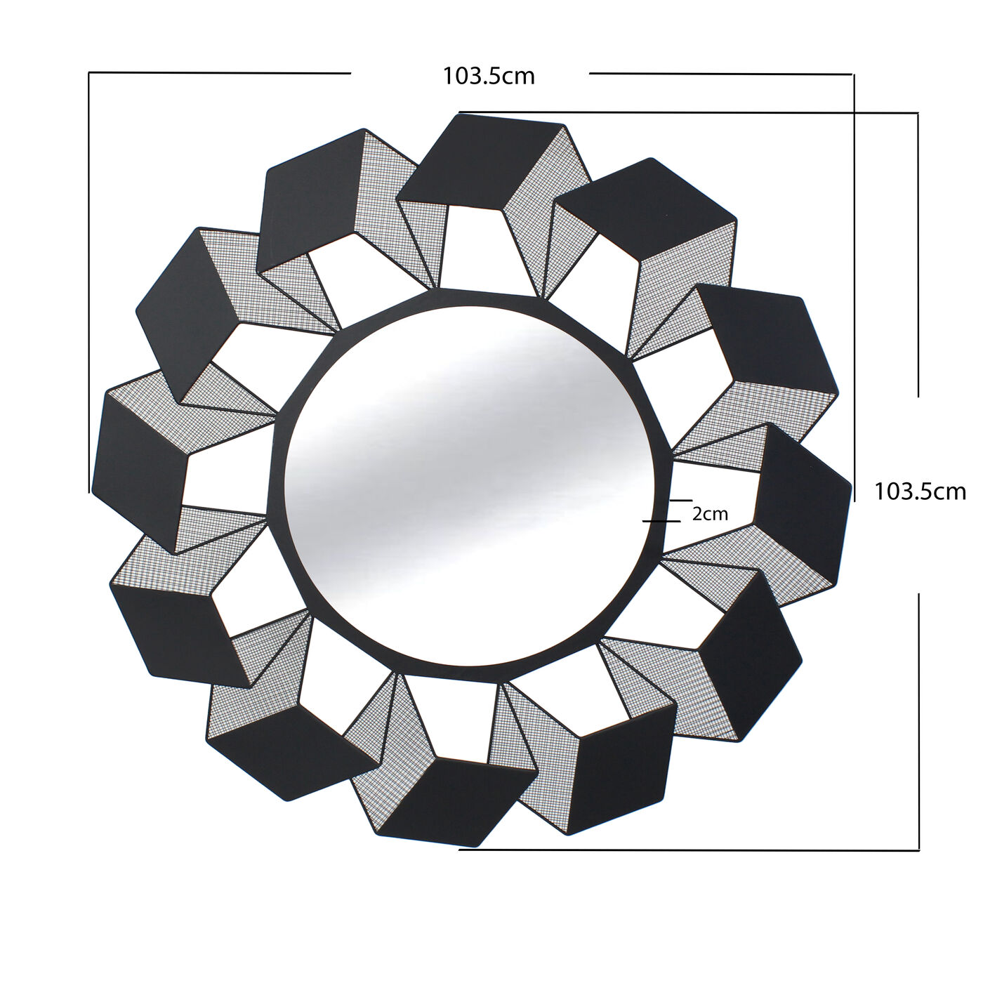 Зеркало Cubes Ø104cm