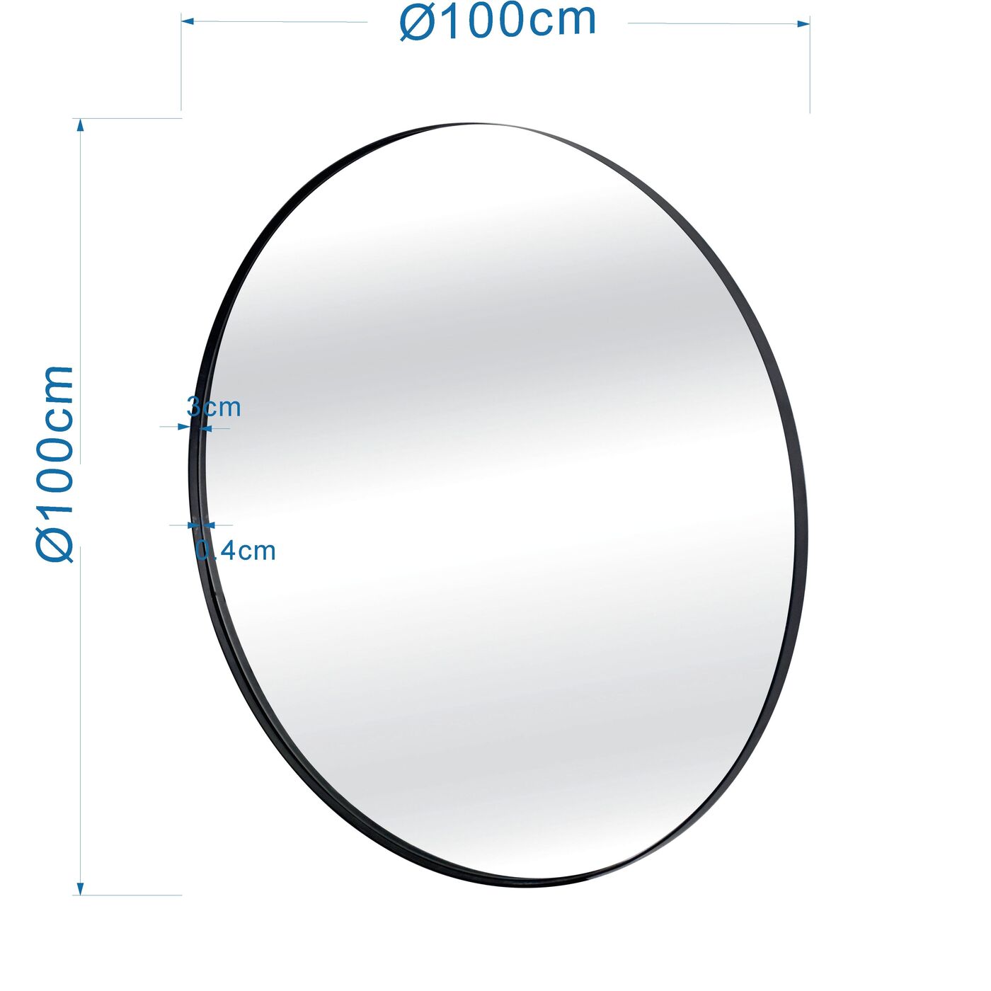 Зеркало Starlet Black Ø100cm