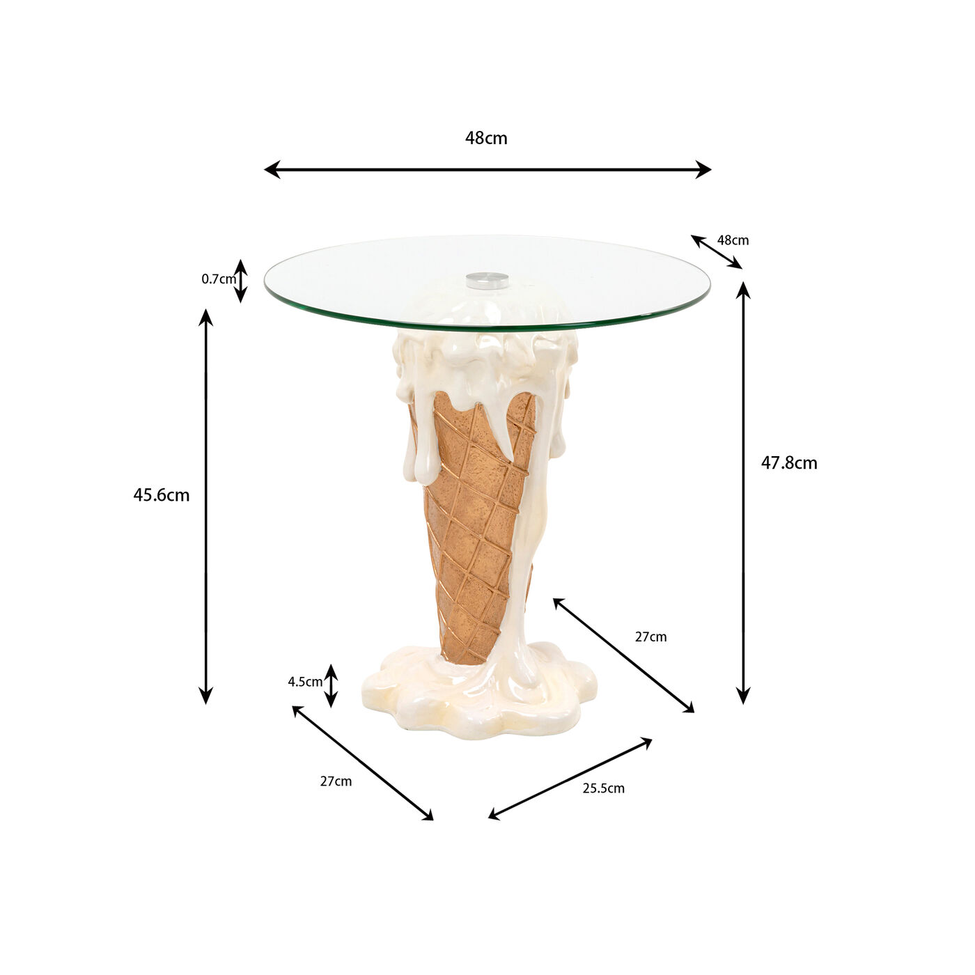 Стол приставной Ice Cream Vanilla Ø48cm