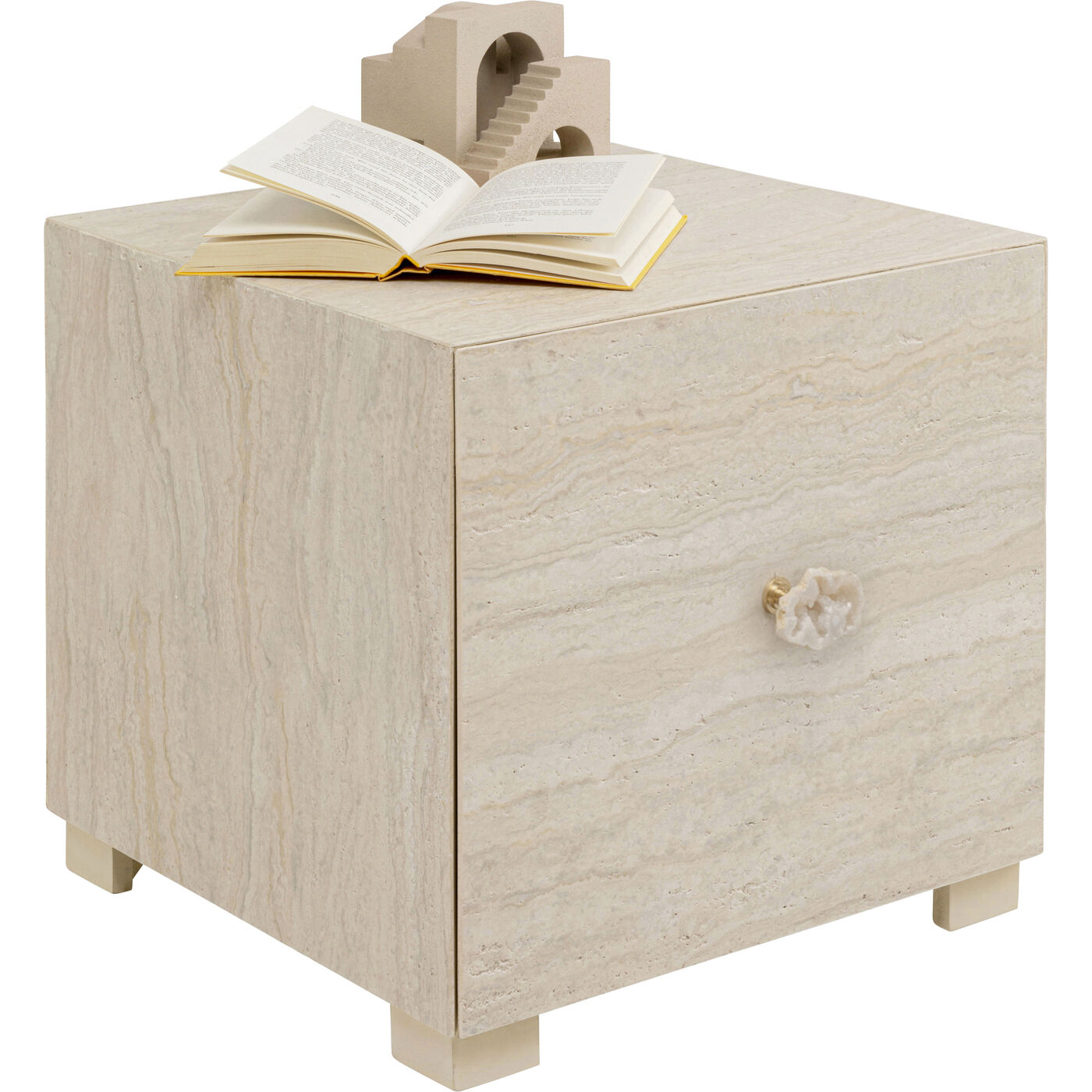 Стол приставной Travertino Drawer 45x45cm