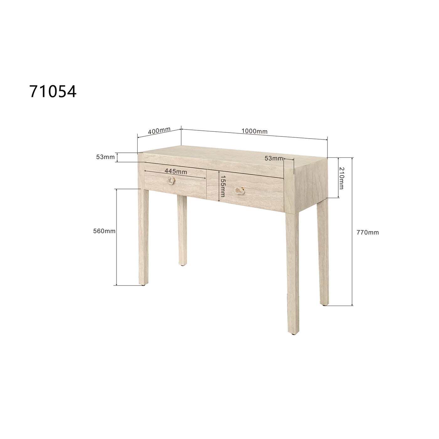 Консоль Travertino Drawers 100x77cm