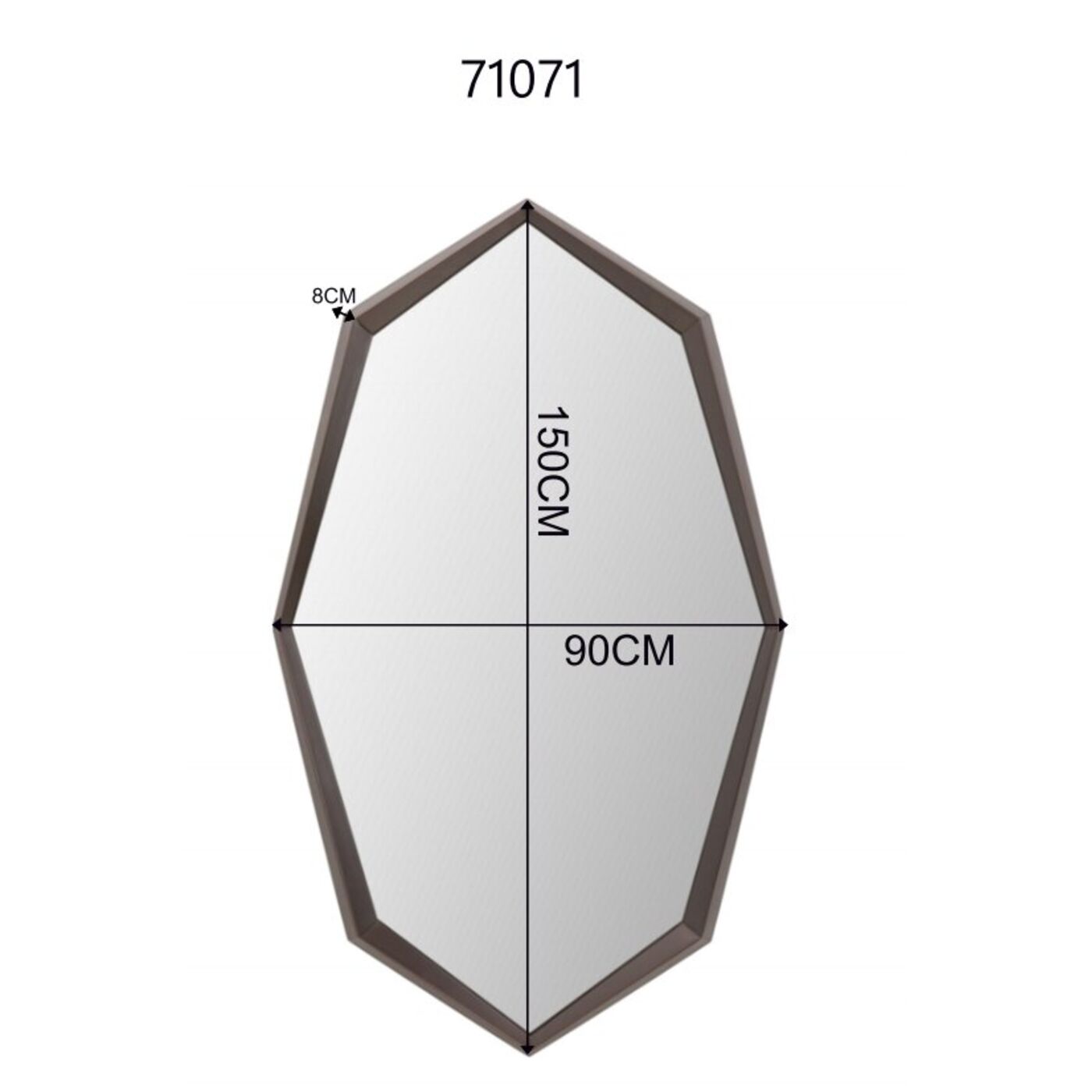 Зеркало настенное Octagon Coffee 90x150cm