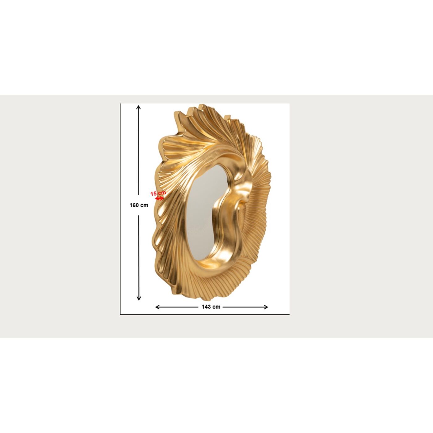 Зеркало настенное Orecchio Gold 162x146cm