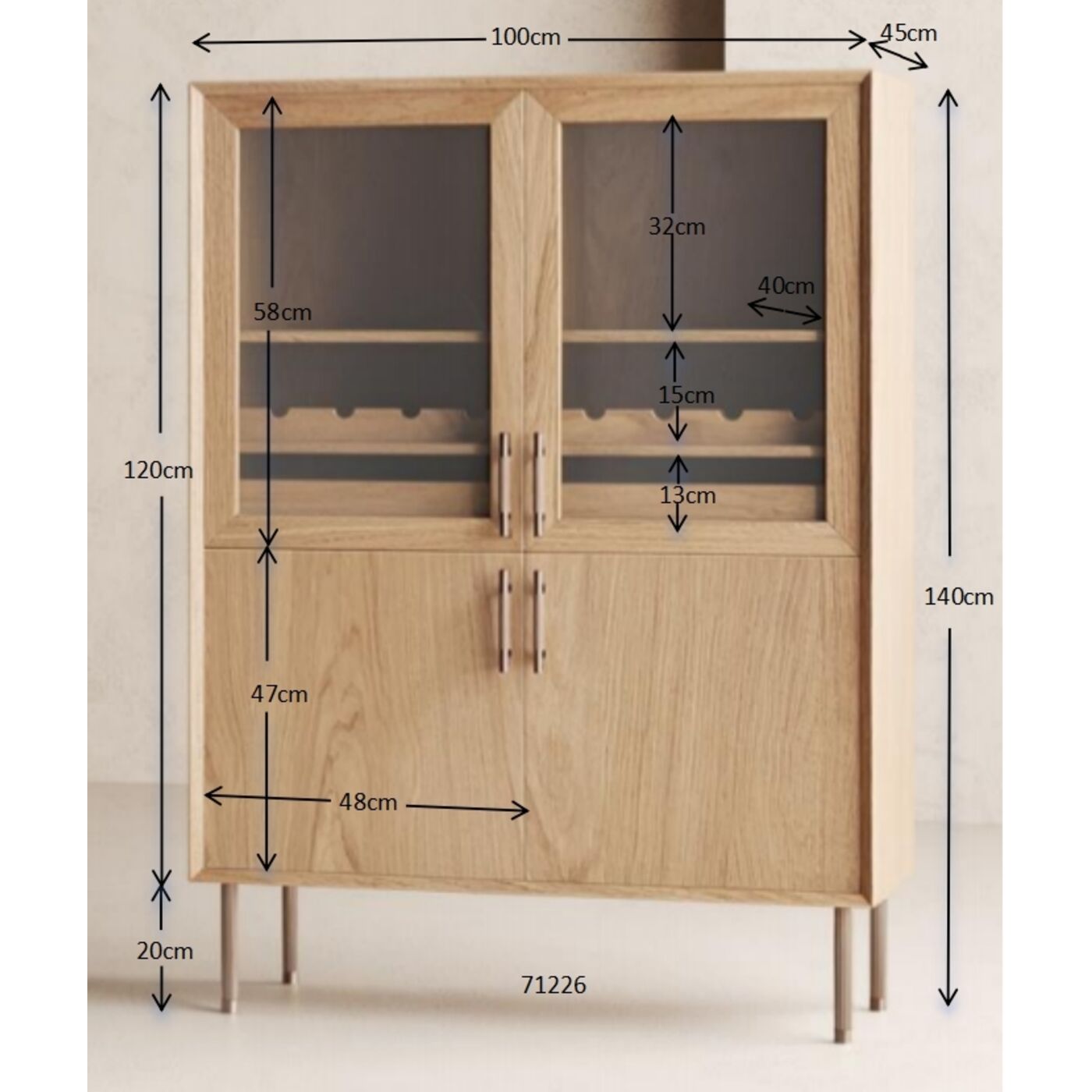 Шкаф-витрина Cabinet Livorno 100x140cm