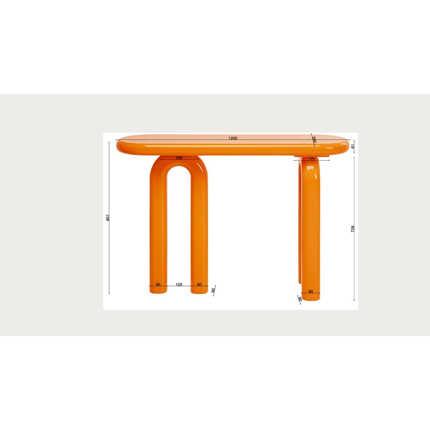 Консоль Стол Eliano Orange 120x80cm