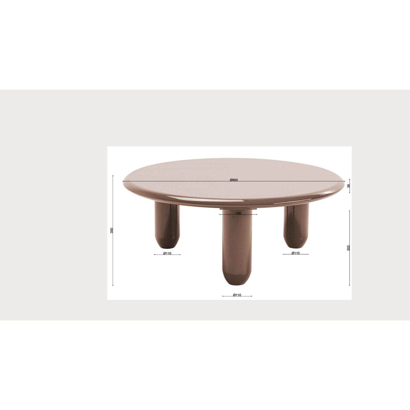 Стол приставной Eliano Red Ø90cm