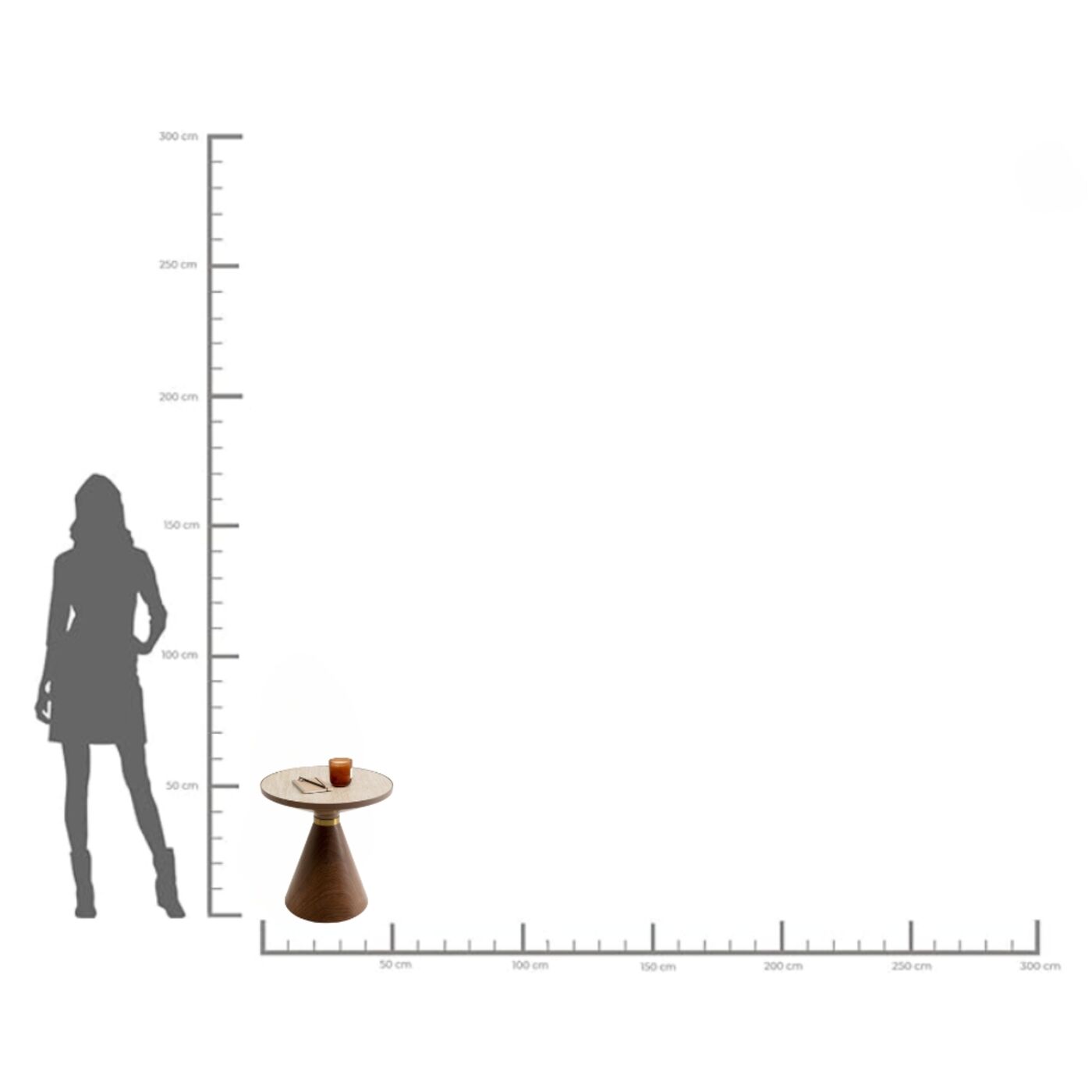 Стол кофейный Cono Travertin Ø50cm