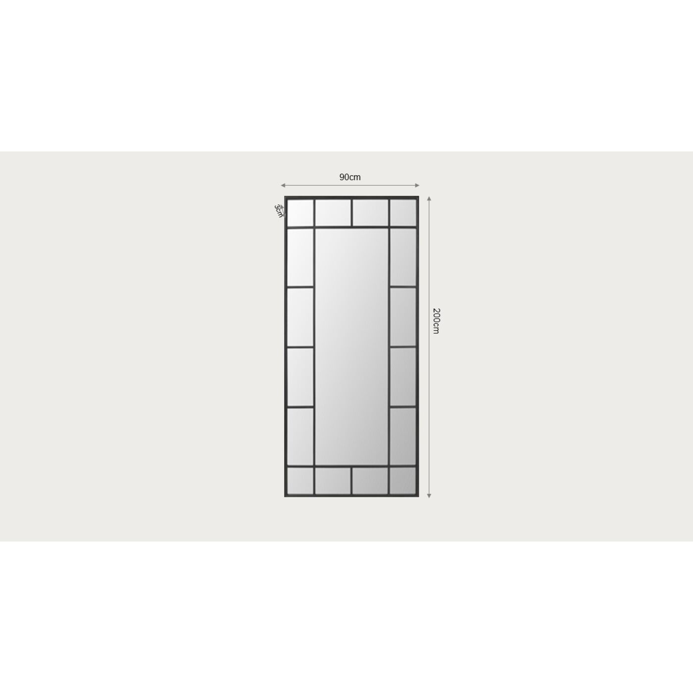 Зеркало Window Black 200x90cm