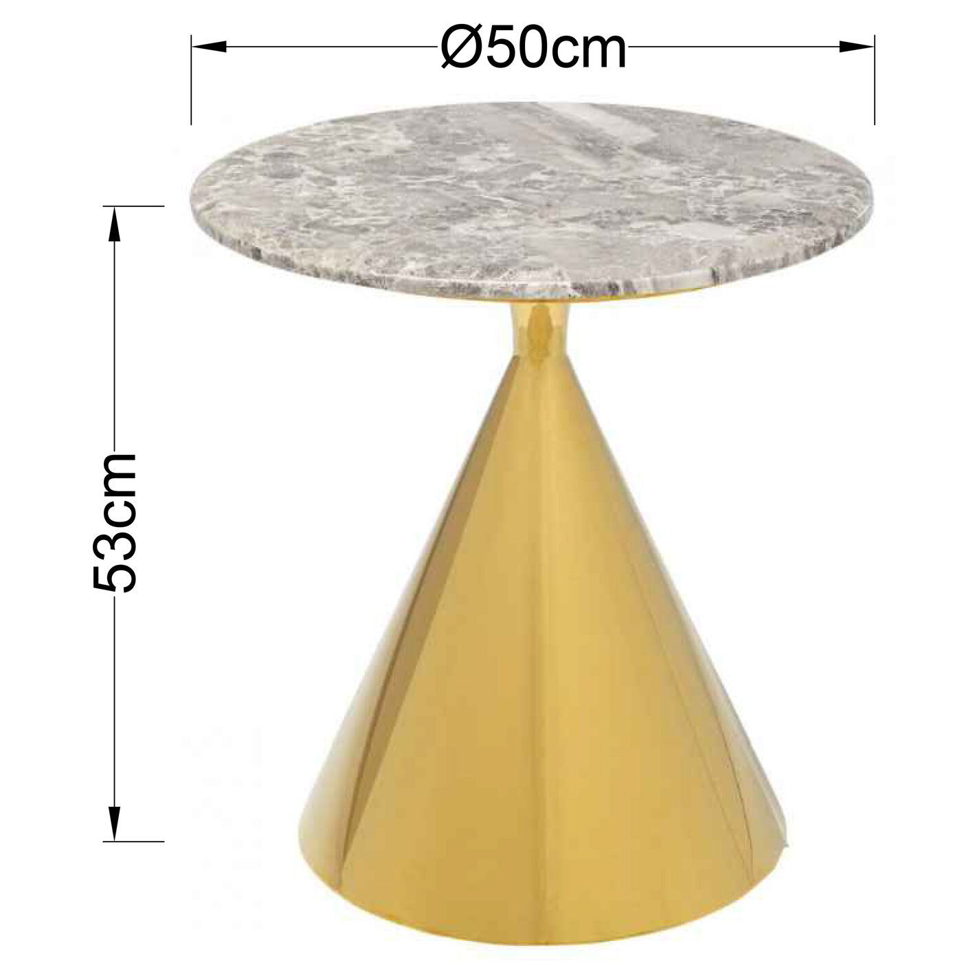 Стол приставной Rita Gold Ø50 см
