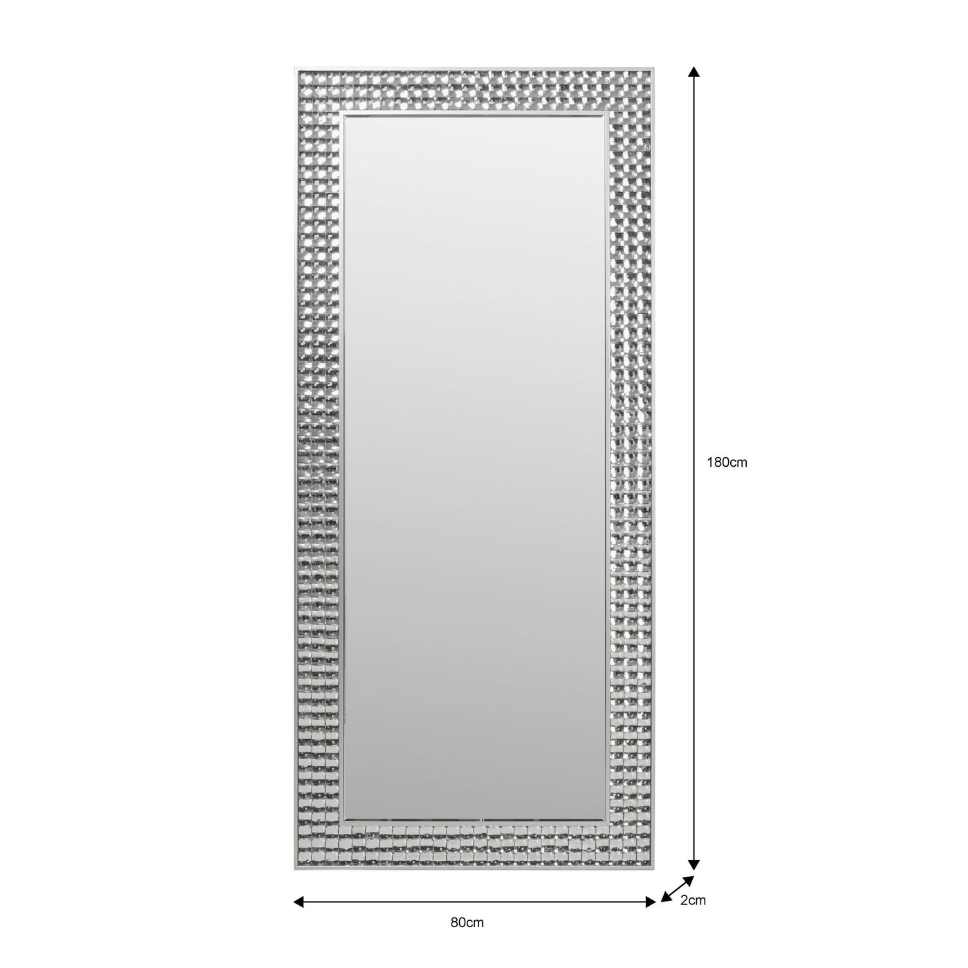 Зеркало настенное Cialda Silver 80x180 см