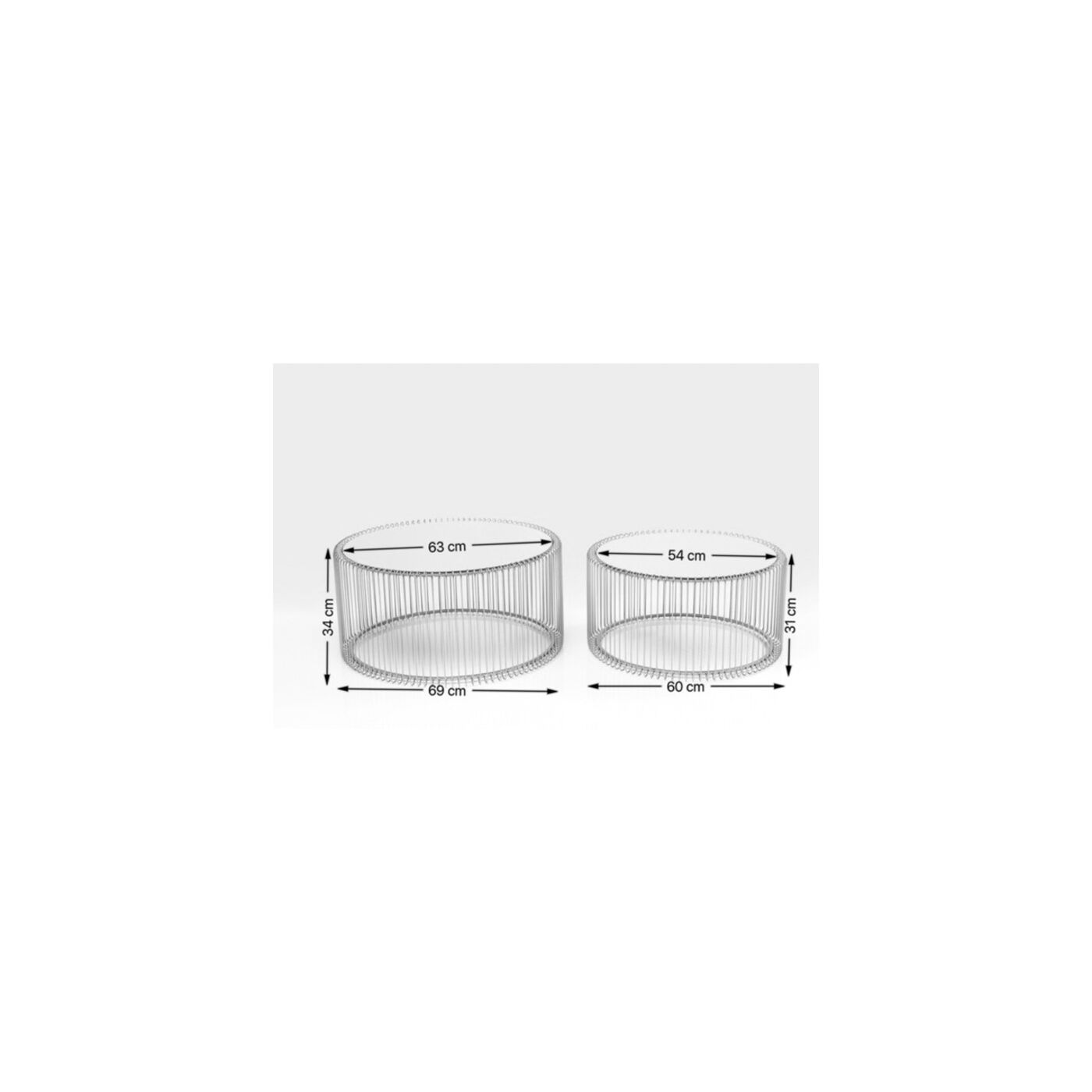 Стол кофейный Wire White (2 шт)