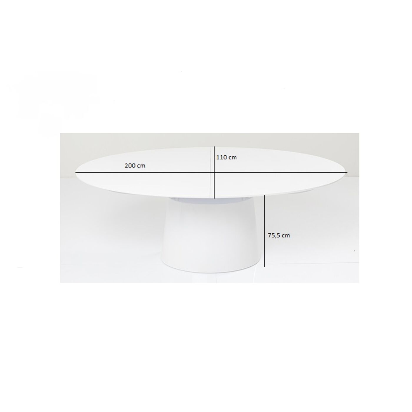 Стол раздвижной Benvenuto White 200(50)x110 см