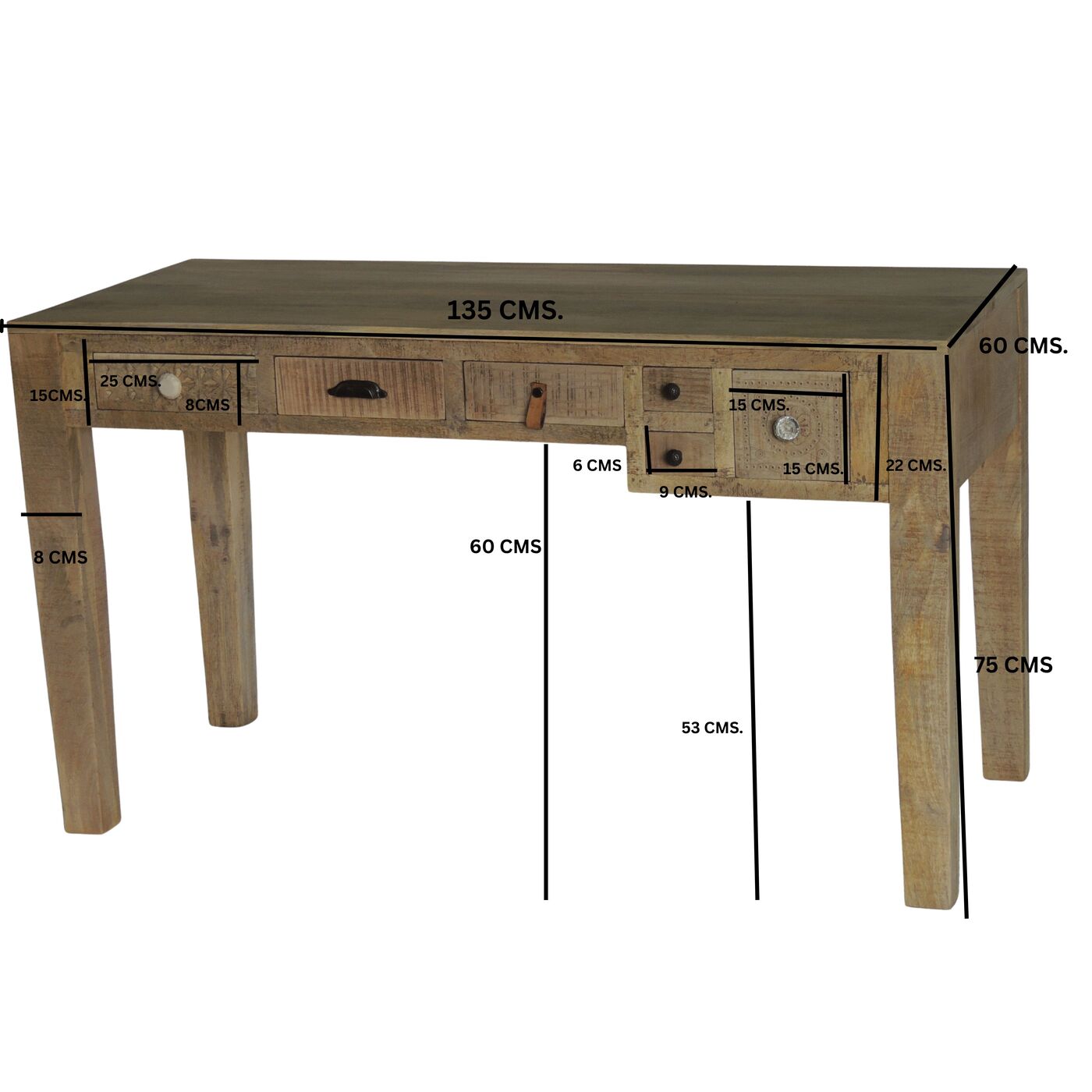Стол письменный Puro 6 ящиков 135x60 см
