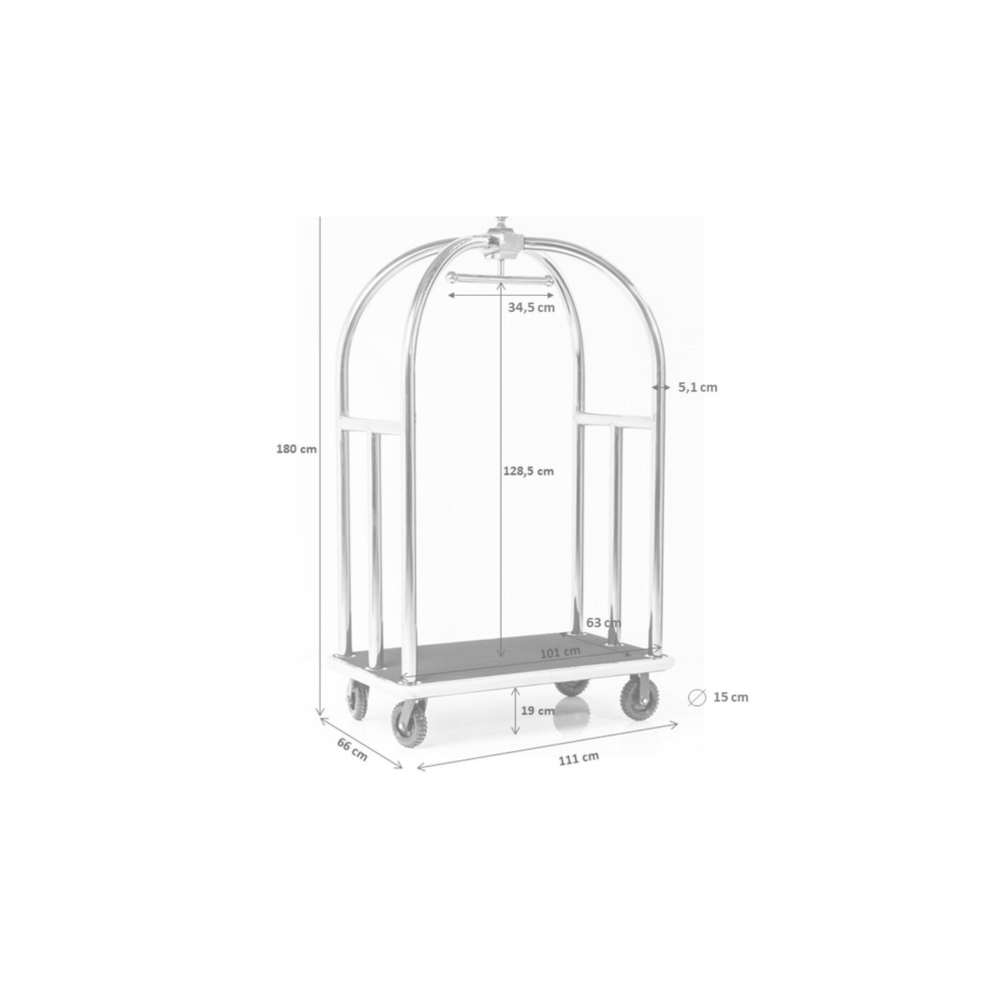 Тележка для багажа VIP Trolley Vegas Matt Black