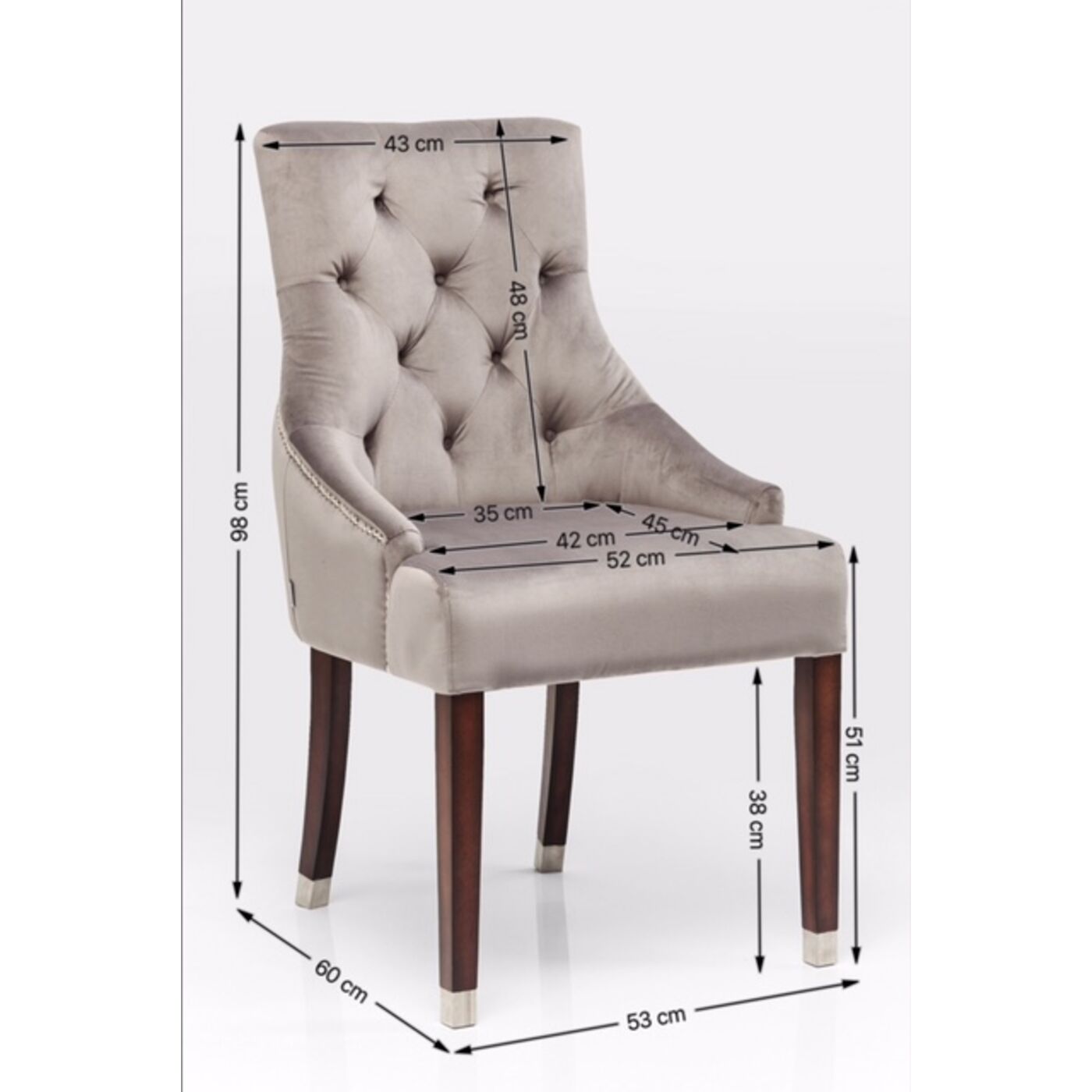 Кресло Prince Velvet Grey