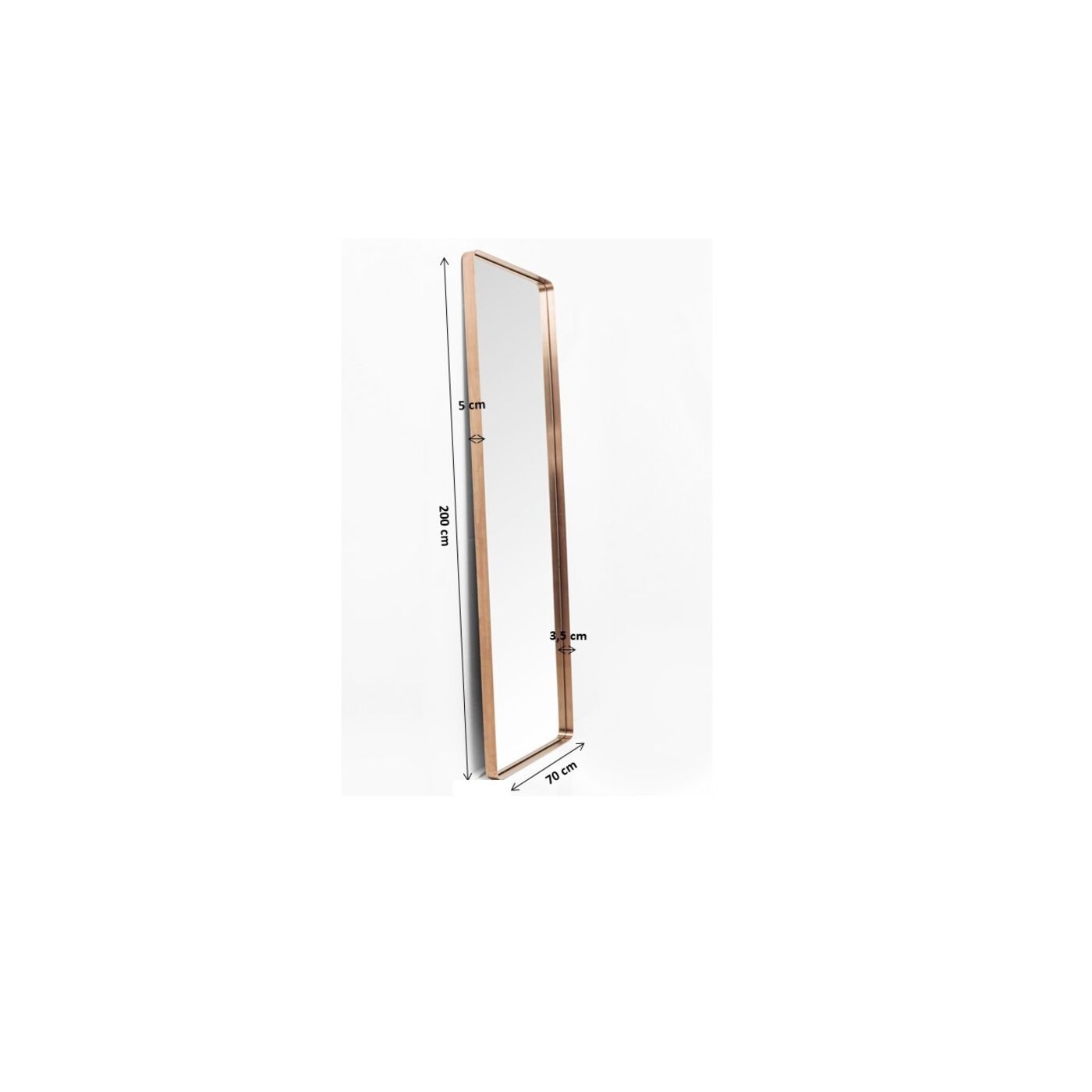 Зеркало Curve Rectangular Copper 200x70 см