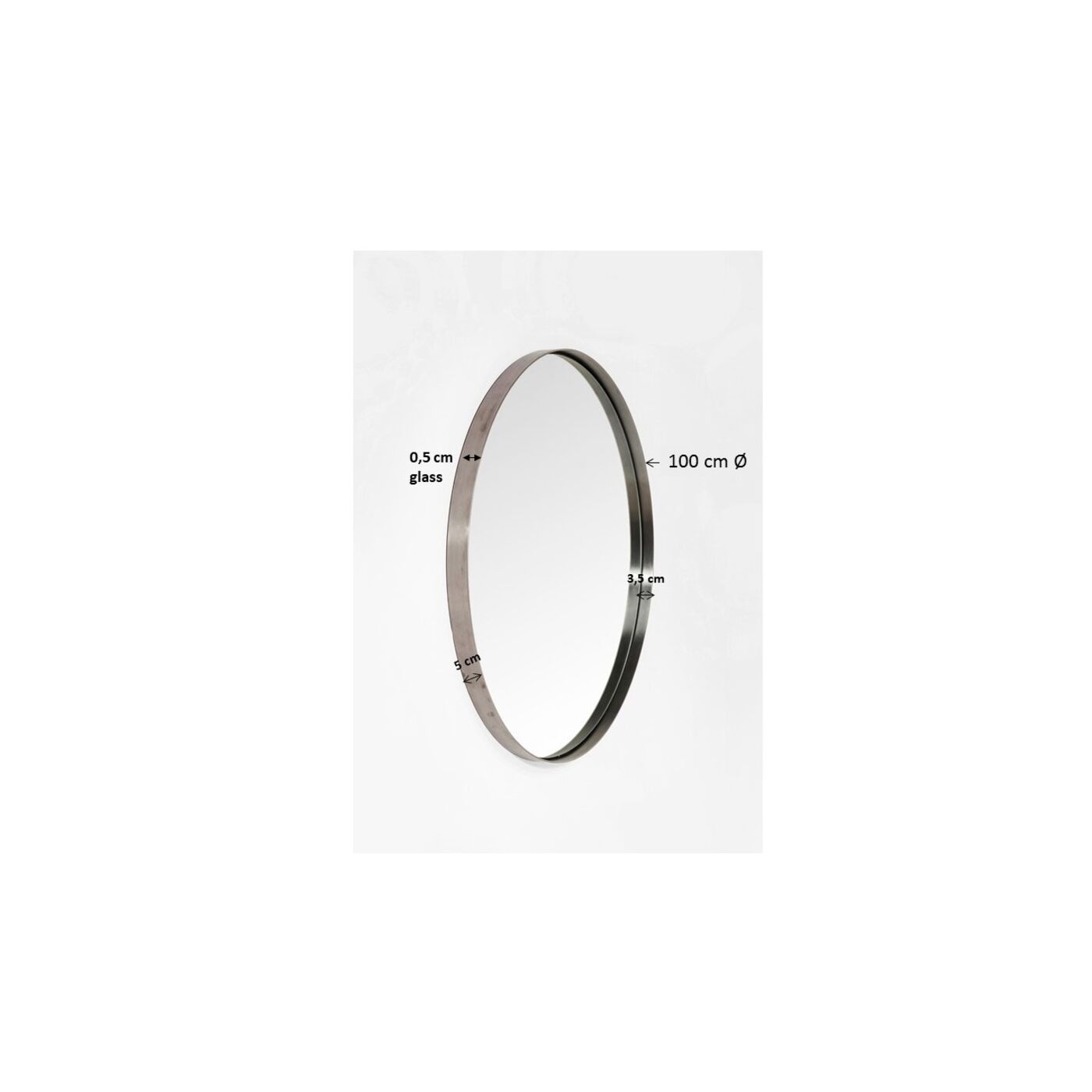 Зеркало Curve Round Brass Ø100 см