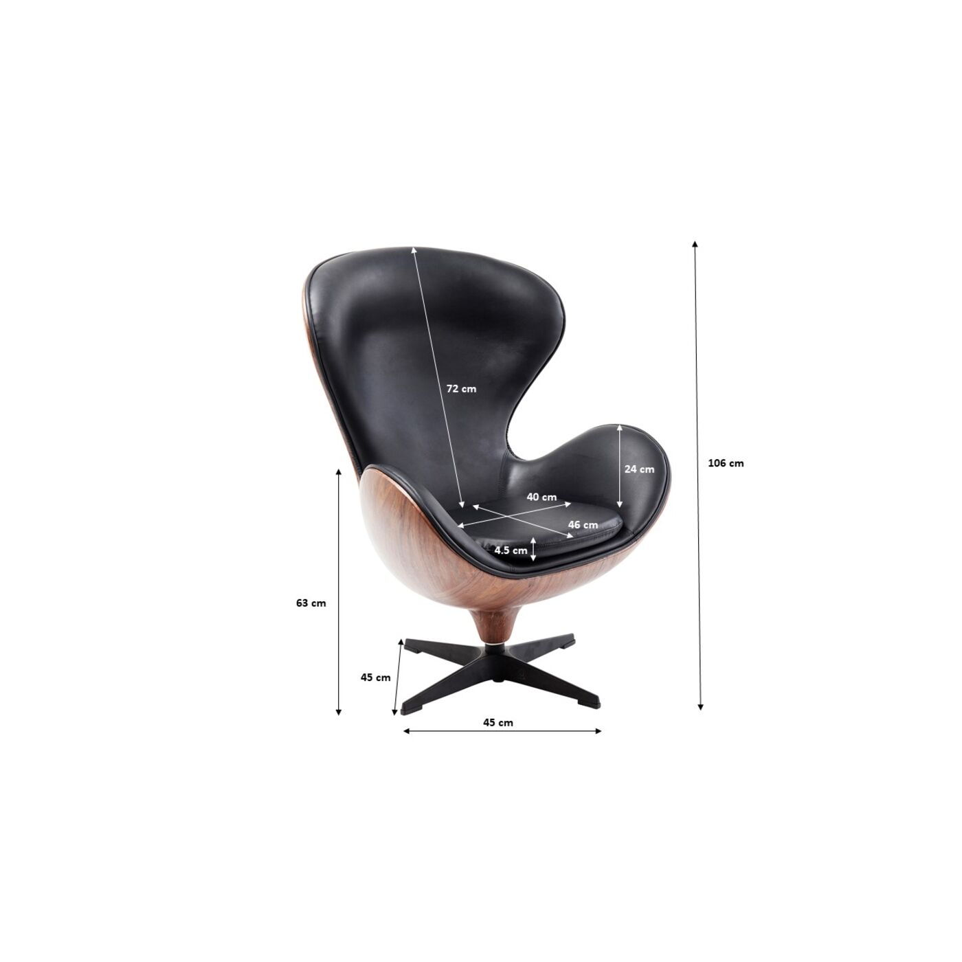 Кресло вращающееся Loung Black Walnut