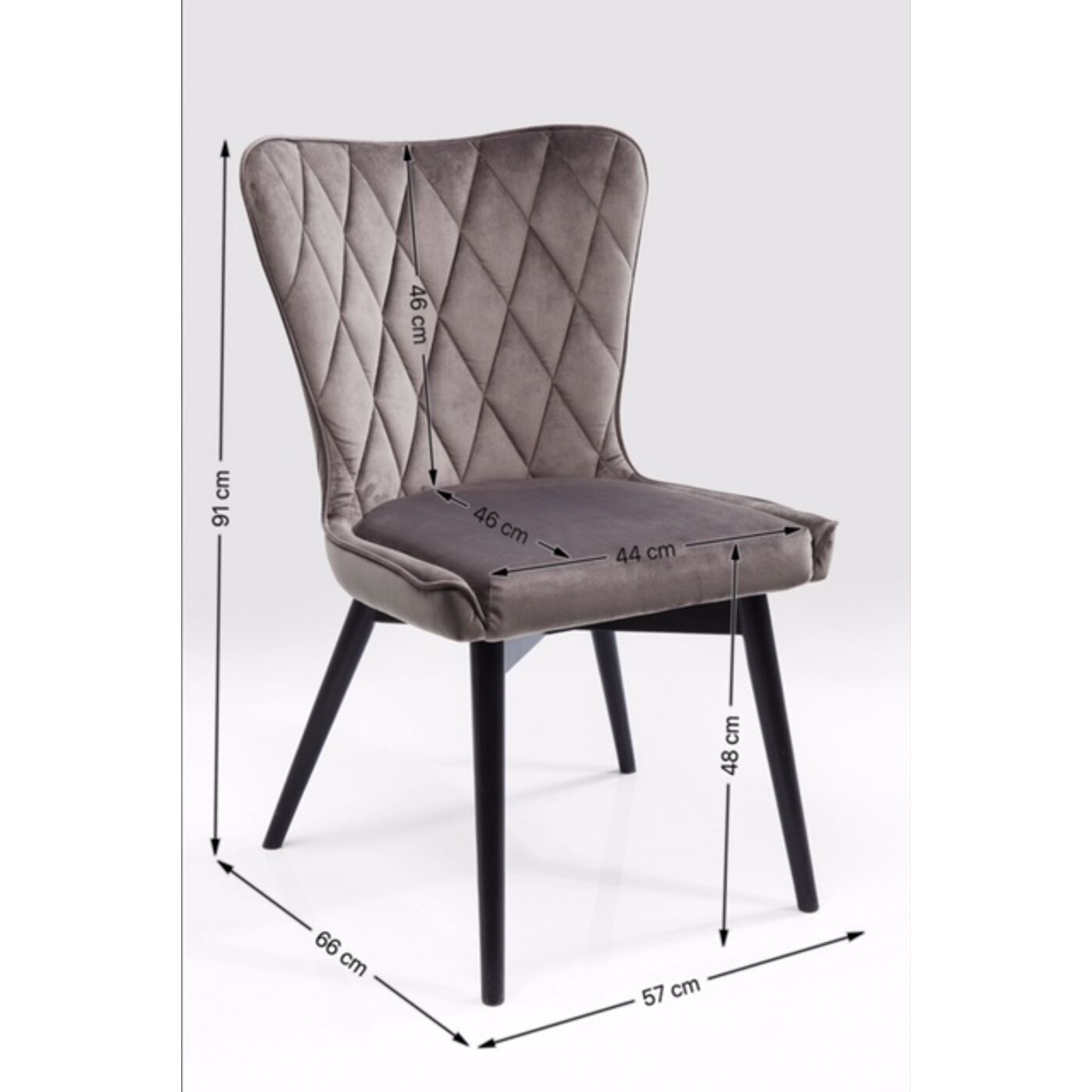 Стул Black Marshall Velvet Grey