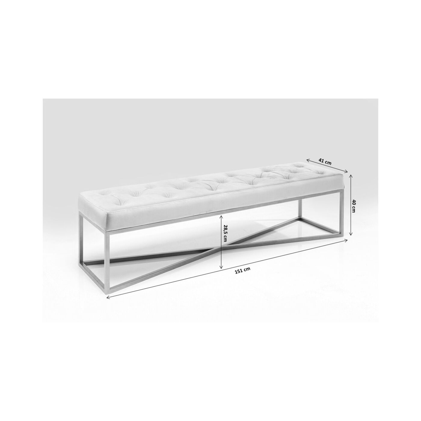Скамья Crossover Grey Black 150x40 см