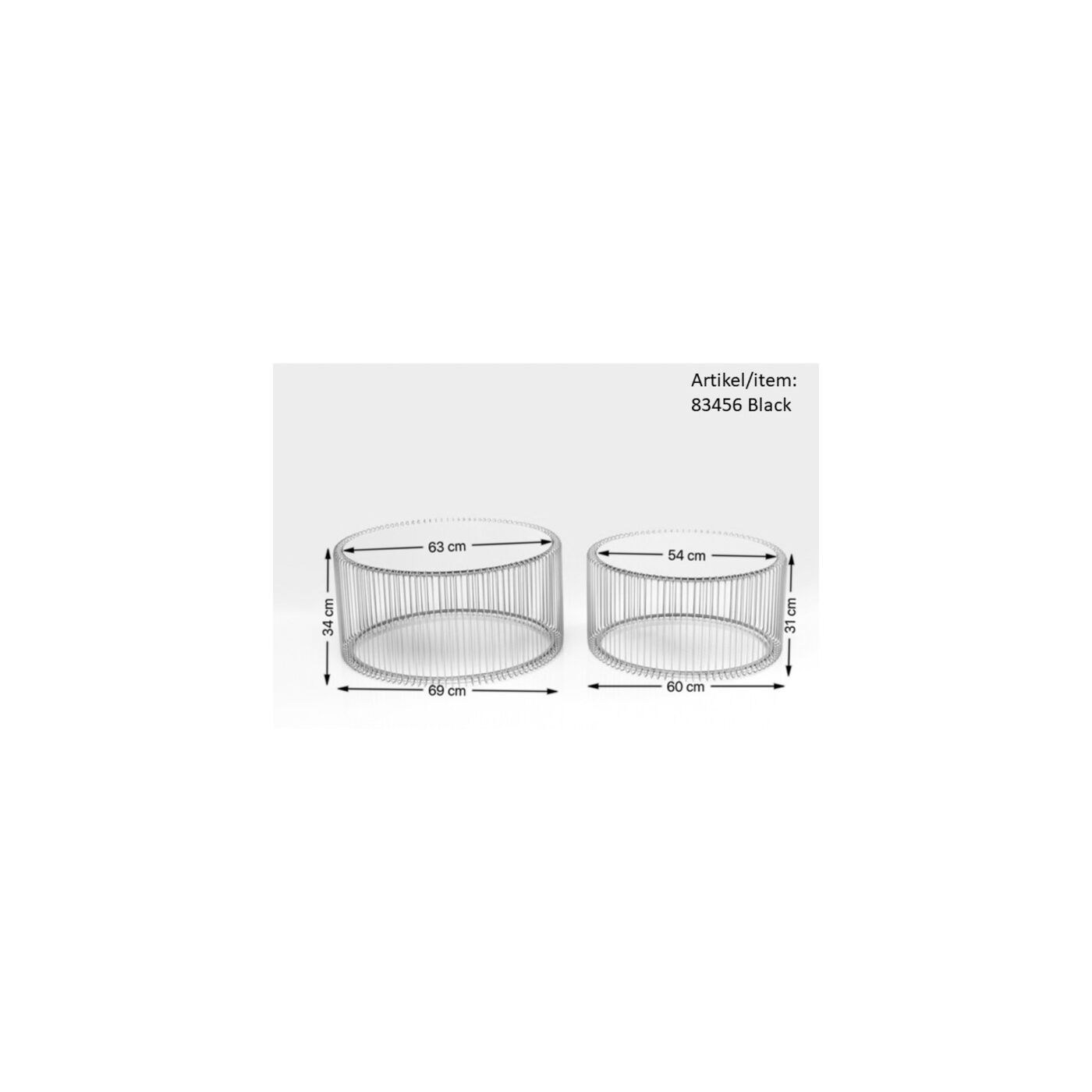 Стол кофейный Wire Glass Marble Black (2 шт)