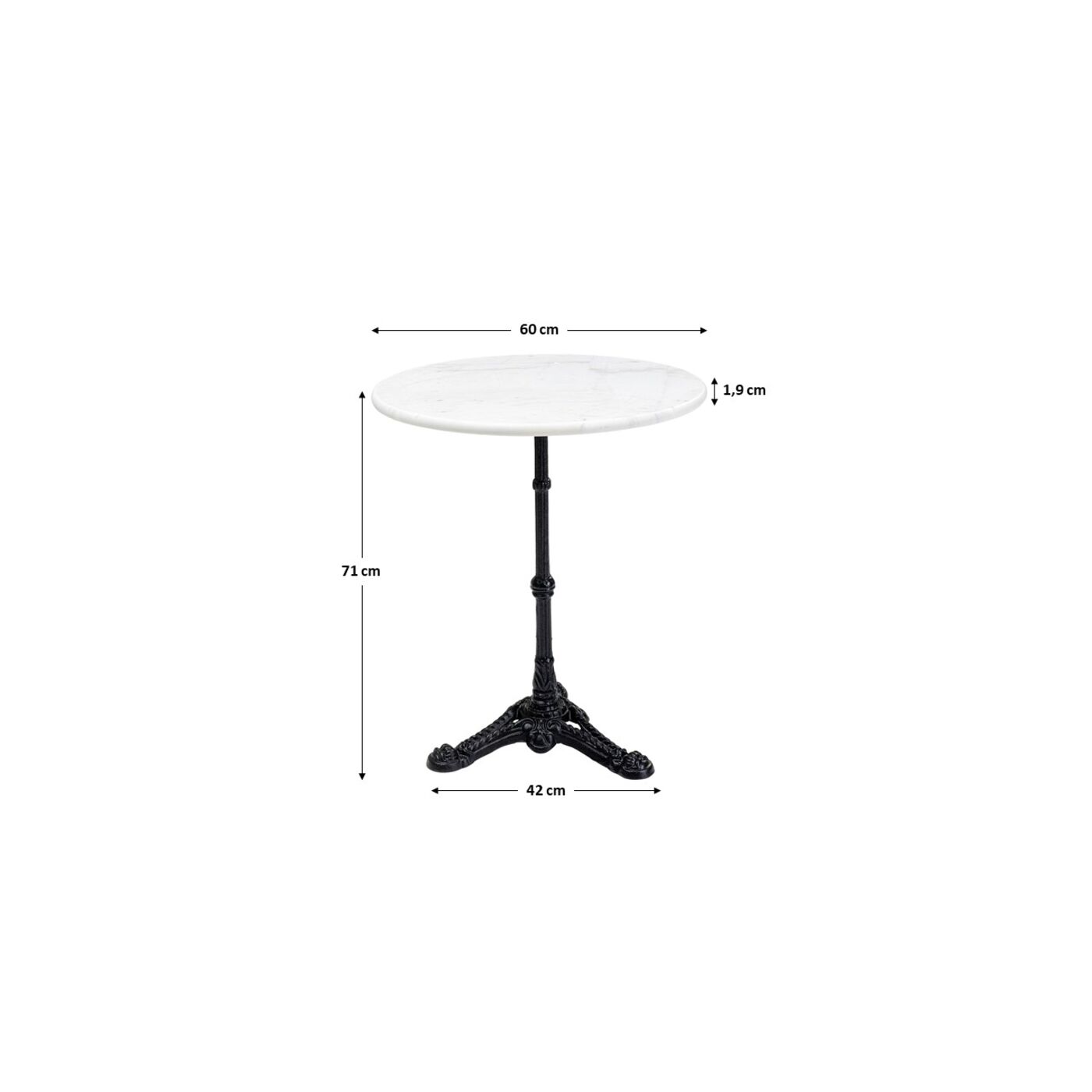Стол для бистро Kaffeehaus Round White 60 см