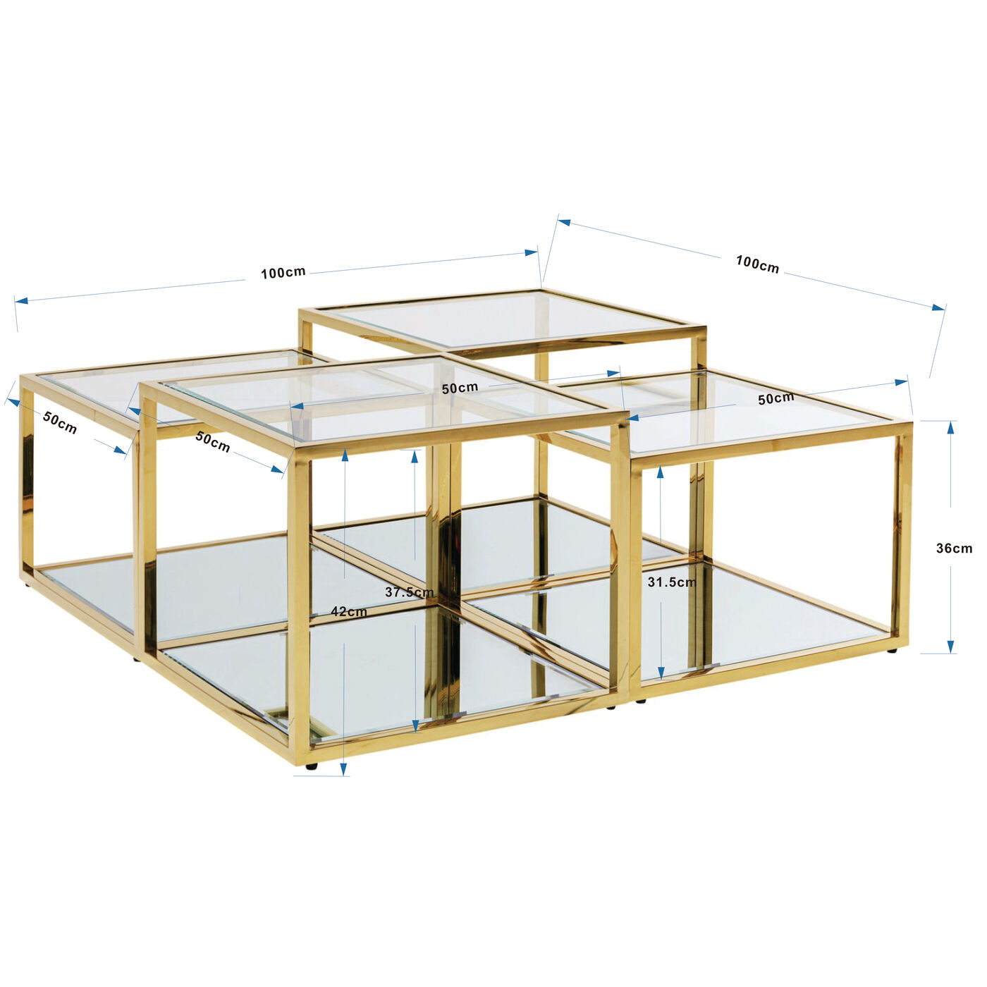 Стол кофейный Orion Gold (4 предмета)