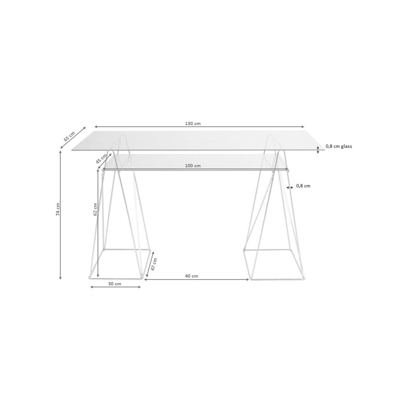 Стол Polar Brass matt 31x49 см (2 шт)