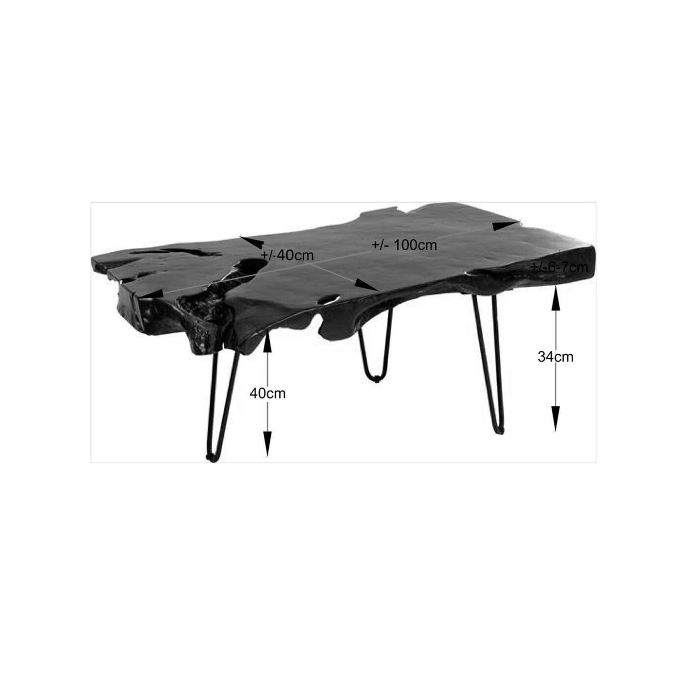 Стол кофейный Aspen Black 100x40 см