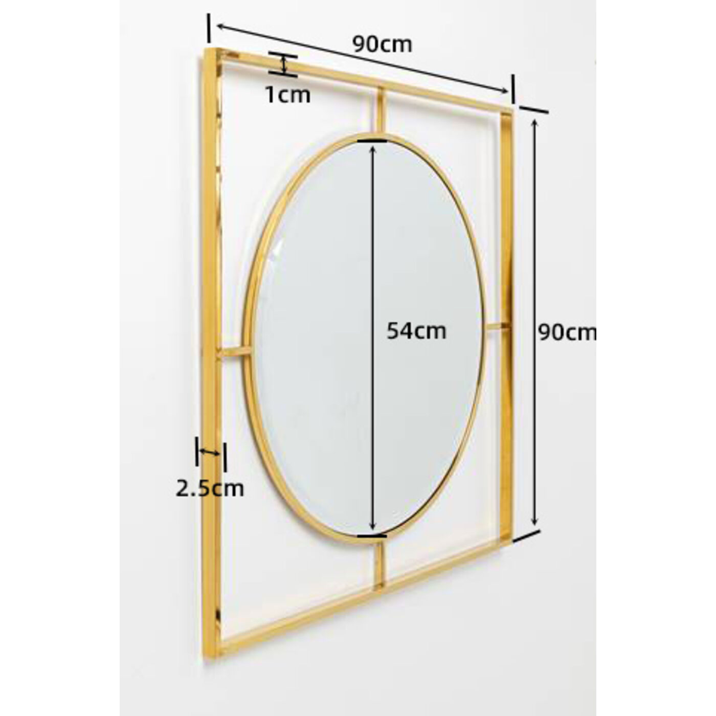 Зеркало Stanford Frame Gold Ø90 см