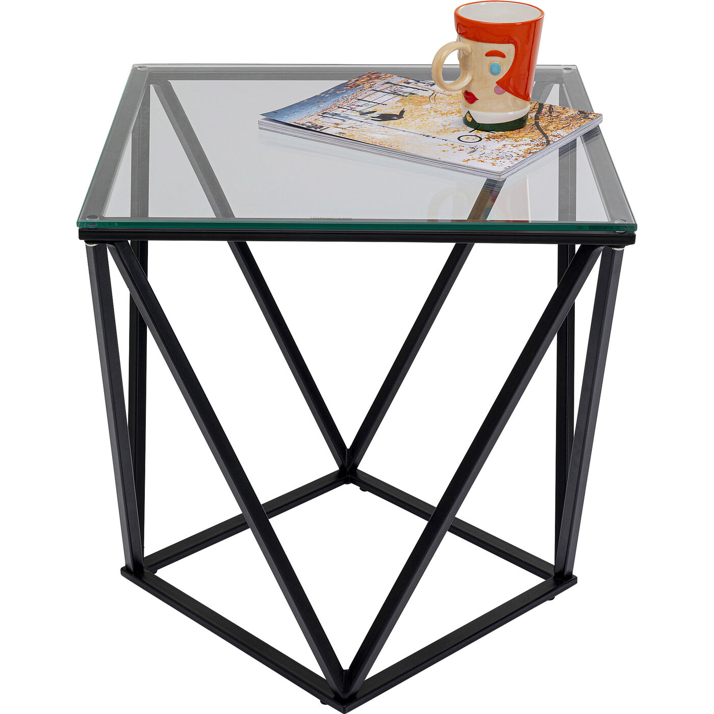 Стол приставной Cristallo Black 50x50 см