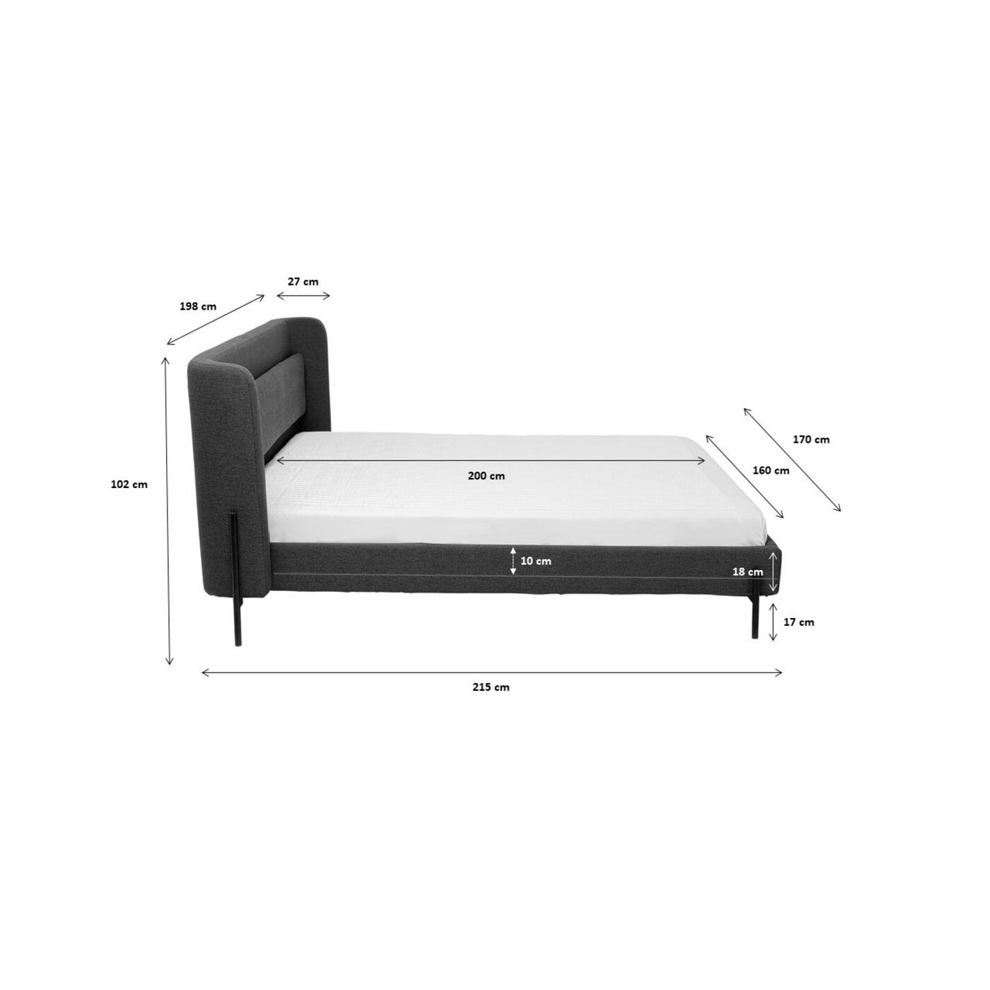 Каркас кровати Tivoli Ecru 160x200 см