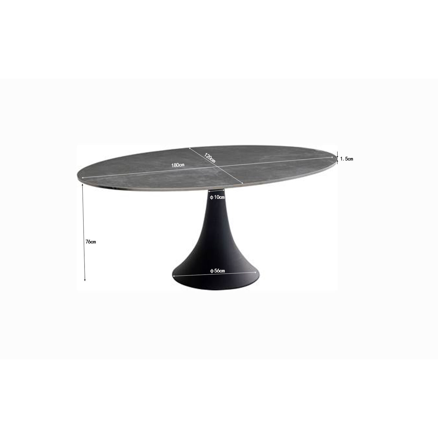 Стол Grande Possibilita Black 180x120 см