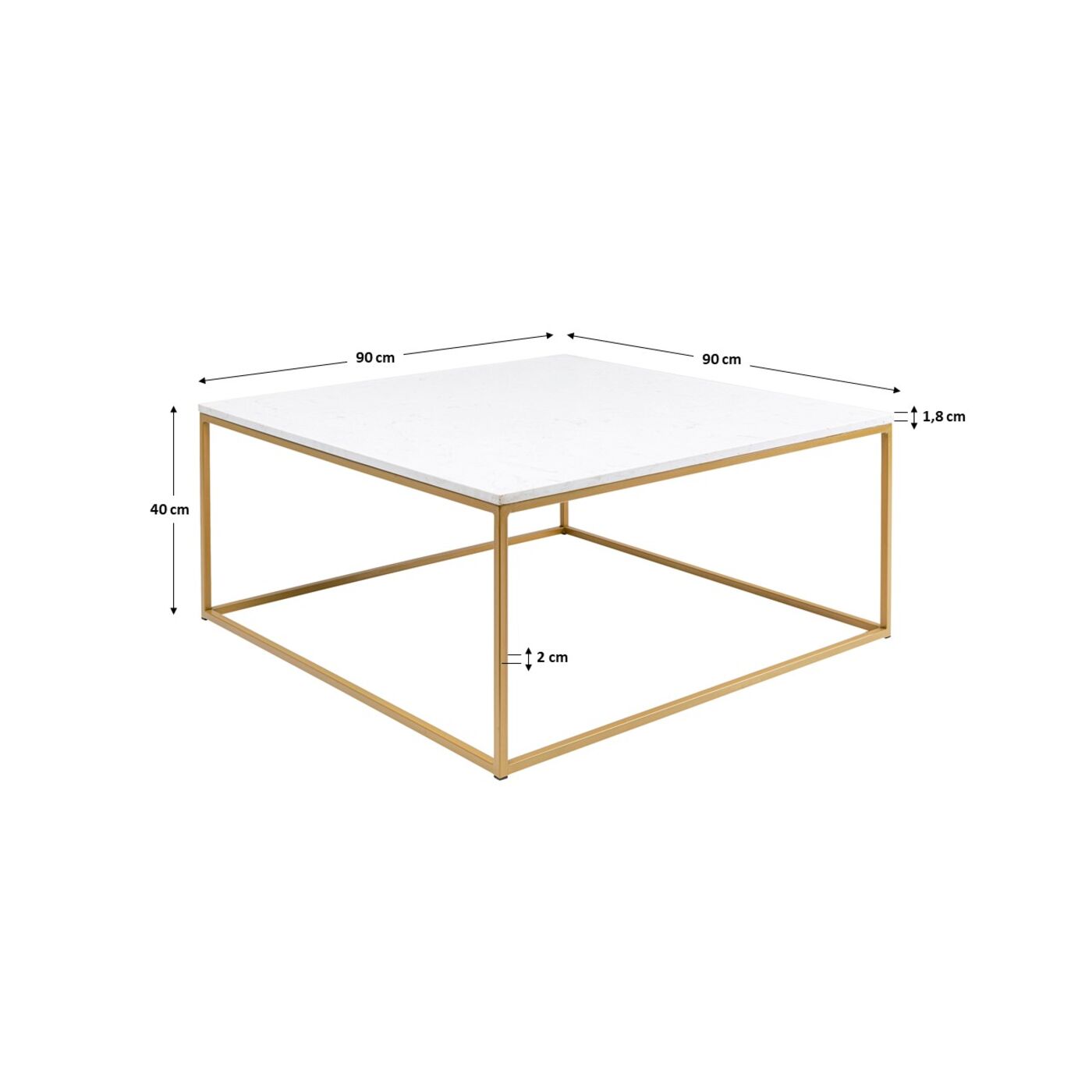 Стол кофейный Key West Marble Gold 90x90 см